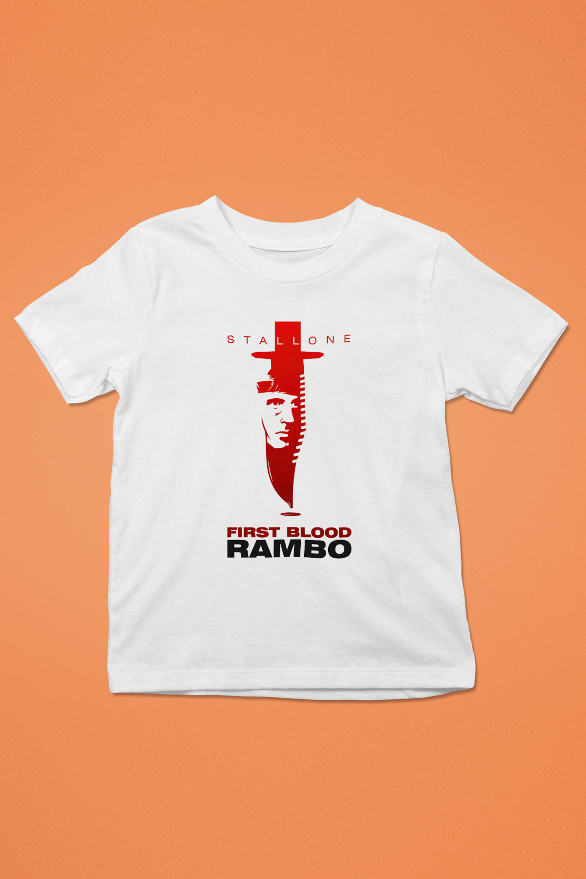 Rambo Baskılı Beyaz Unisex Çocuk Tişört