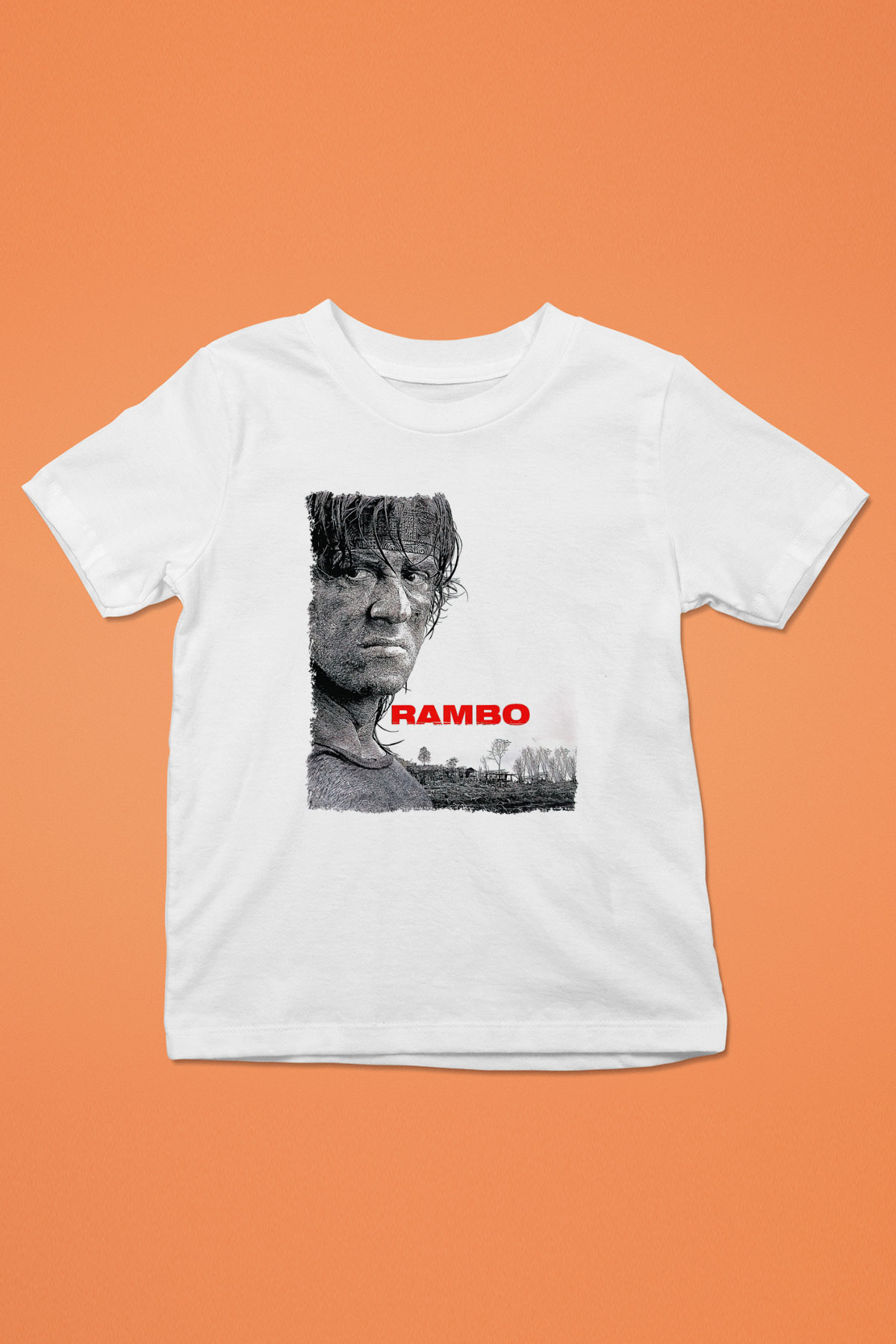 Rambo Beyaz Unisex Çocuk Tişört
