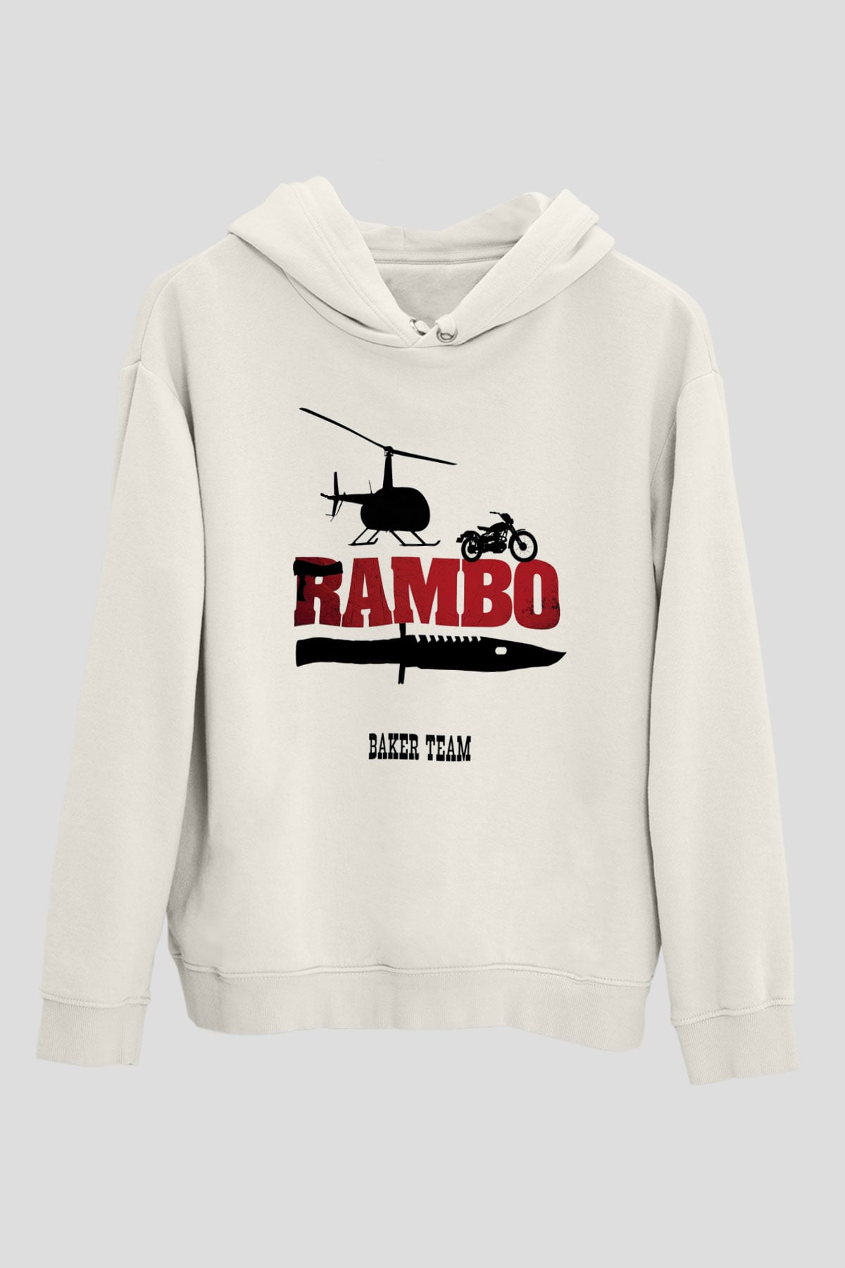 Rambo Beyaz Unisex Hoodie