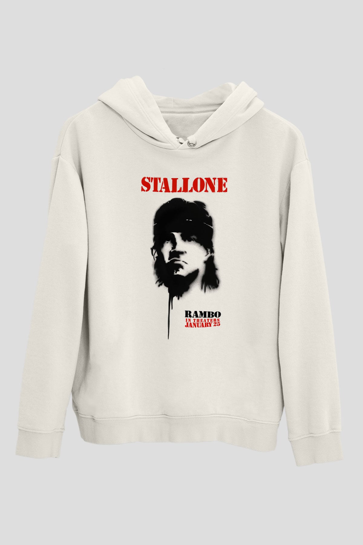Rambo Beyaz Unisex Hoodie