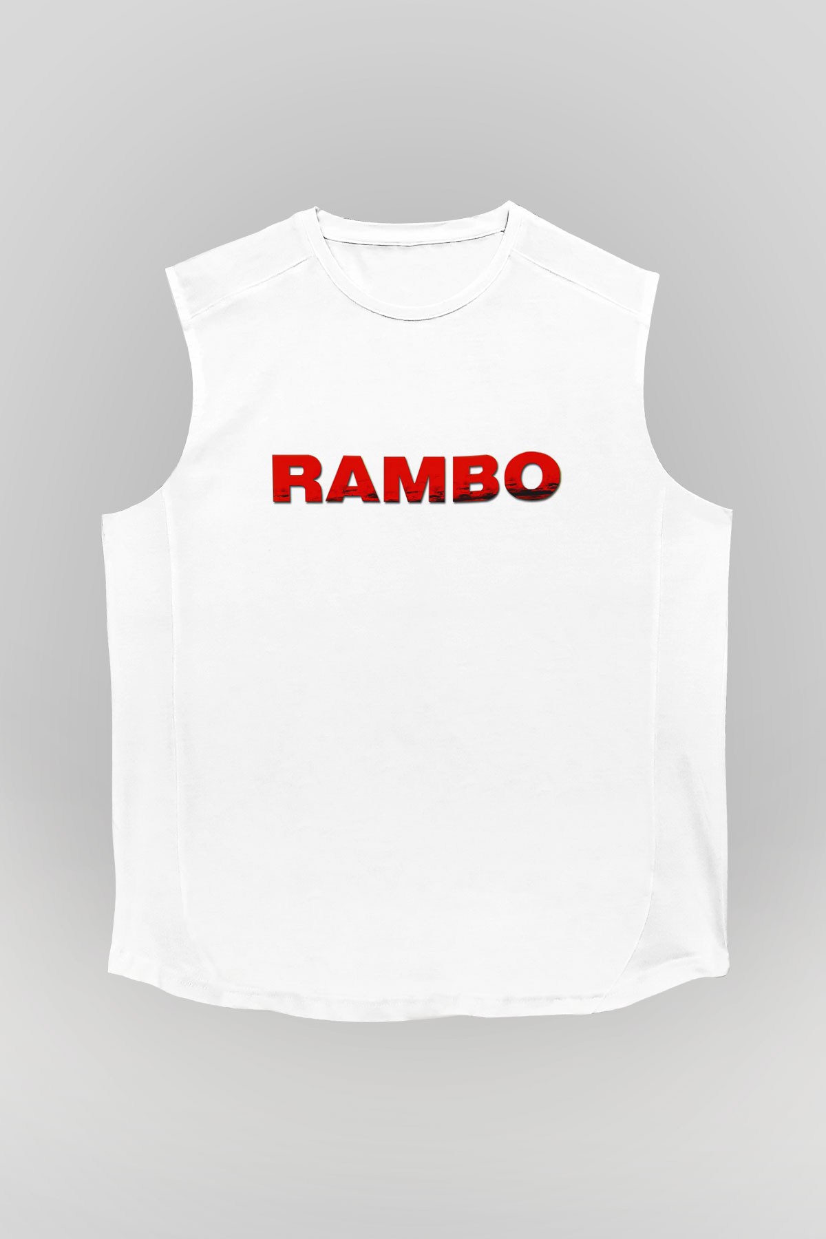 Rambo Beyaz Unisex Kolsuz Tişört