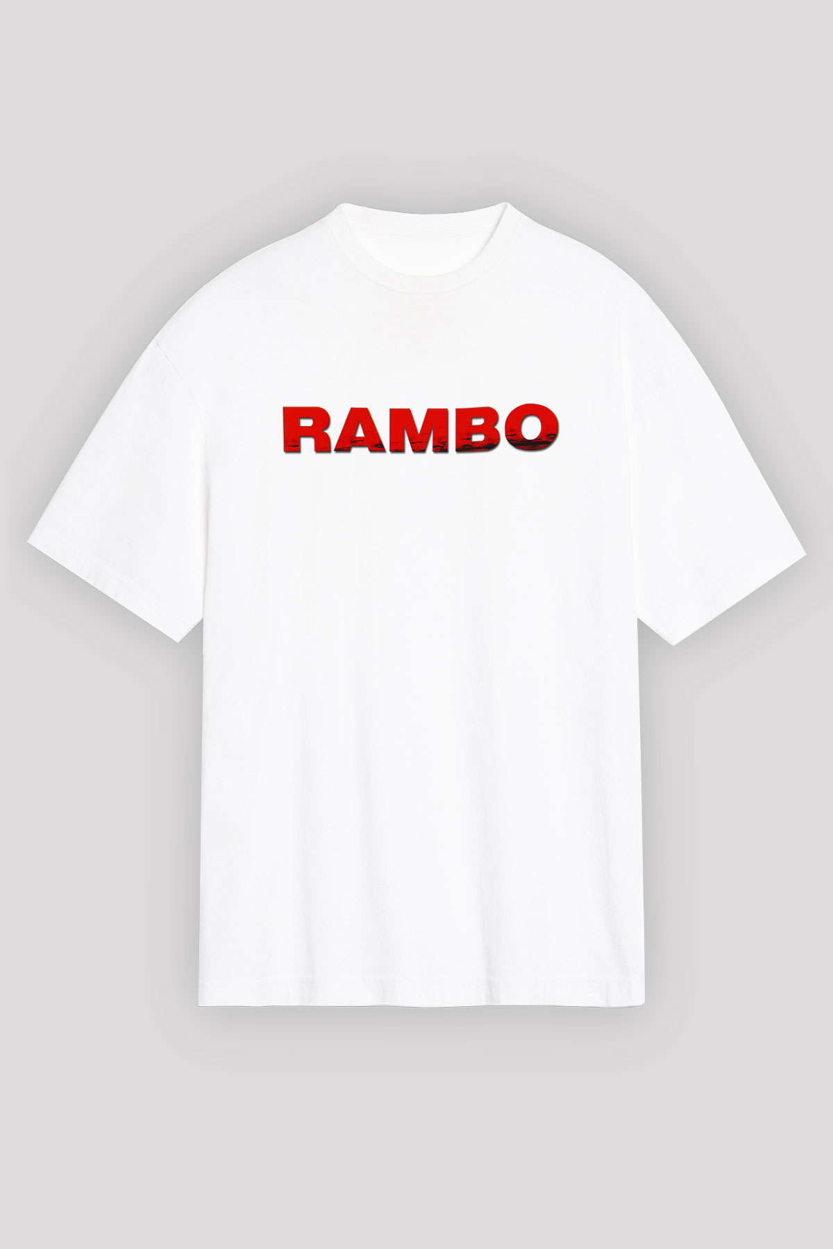 Rambo Beyaz Unisex Oversize Tişört T-Shirt