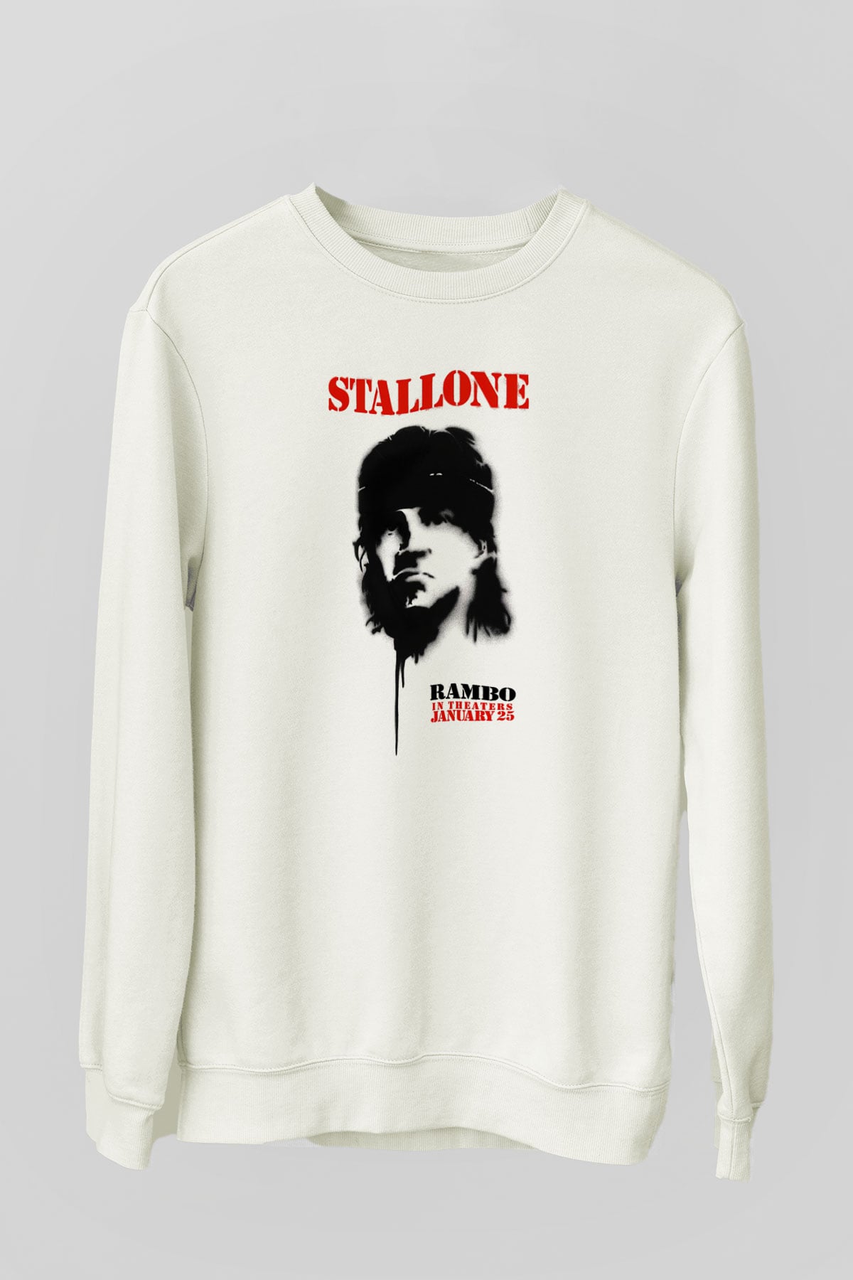 Rambo Beyaz Unisex Sweatshirt