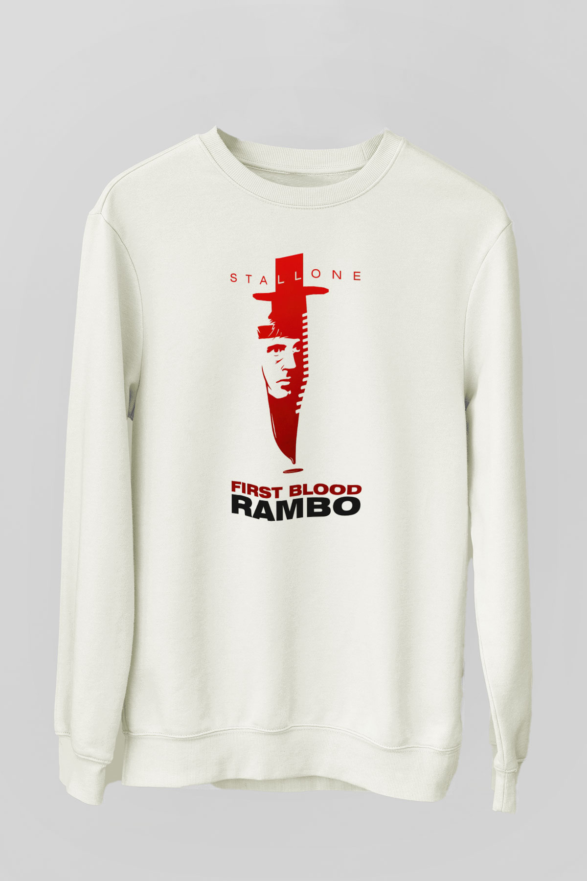 Rambo Beyaz Unisex Sweatshirt