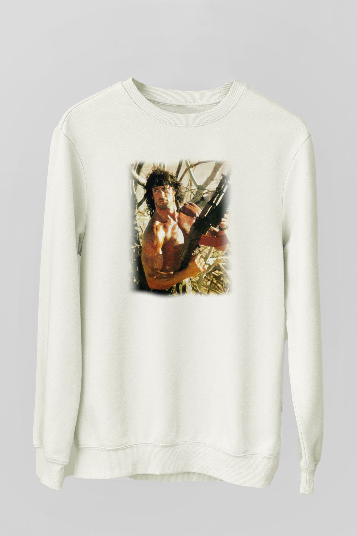 Rambo Beyaz Unisex Sweatshirt