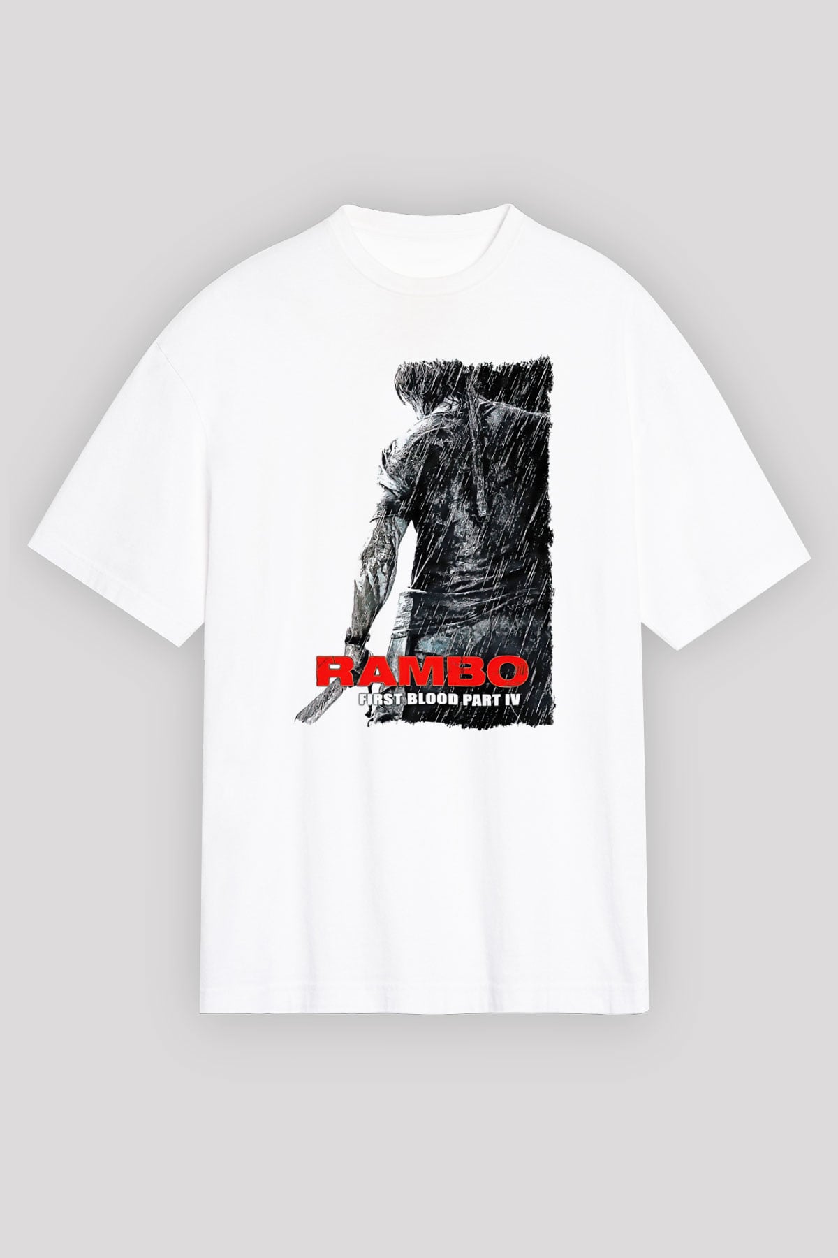 Rambo Beyaz Unisex Tişört T-Shirt