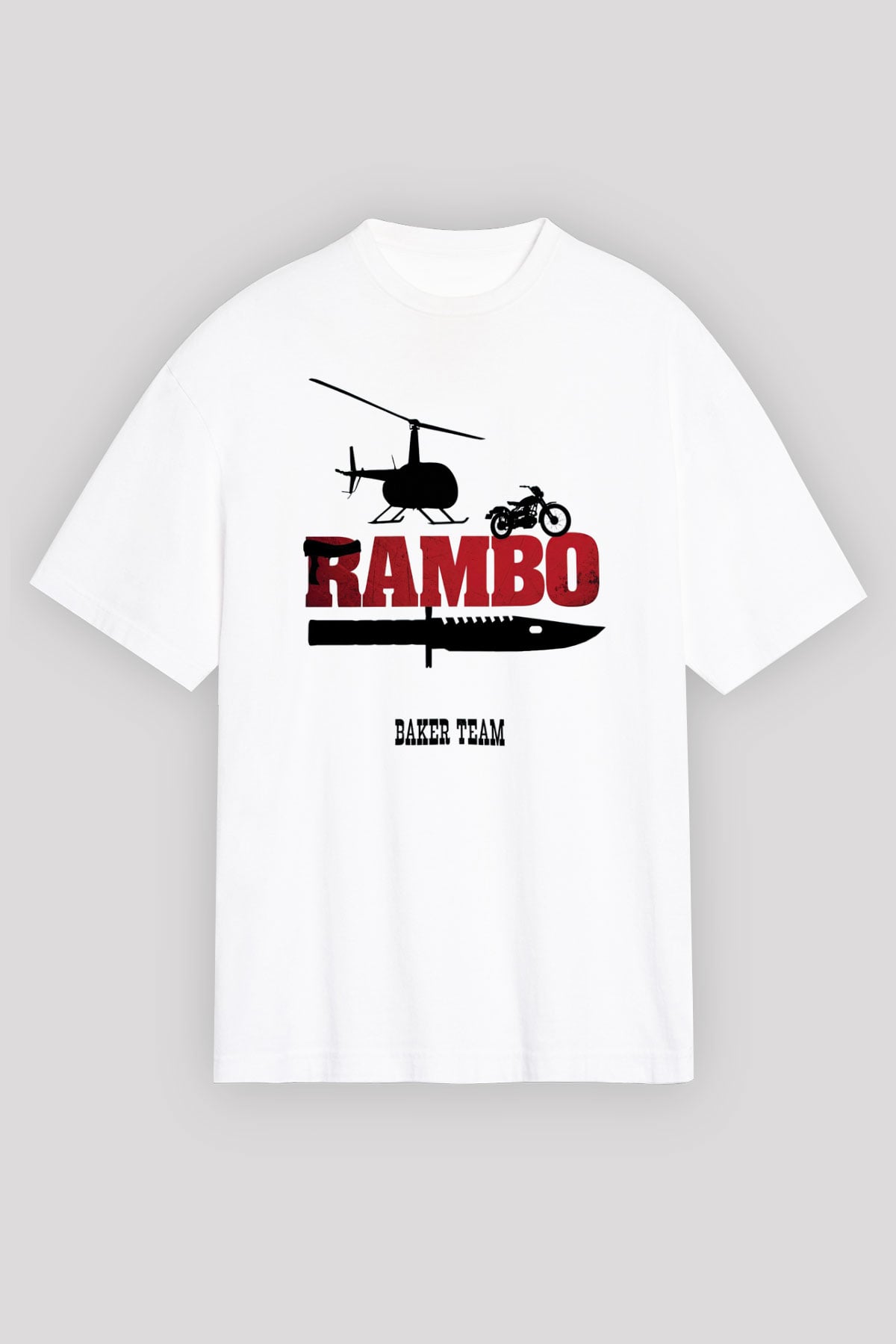 Rambo Beyaz Unisex Tişört T-Shirt