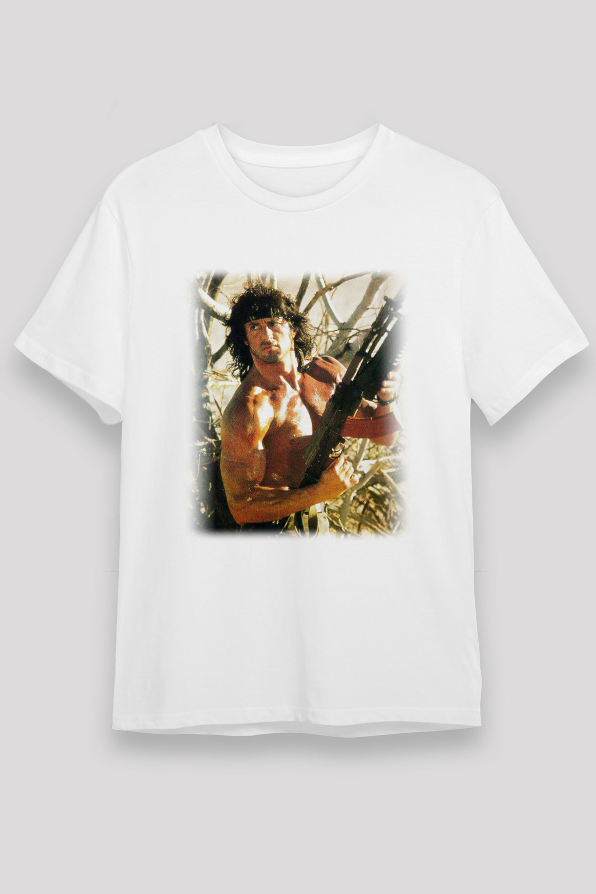 Rambo Beyaz Unisex Tişört T-Shirt