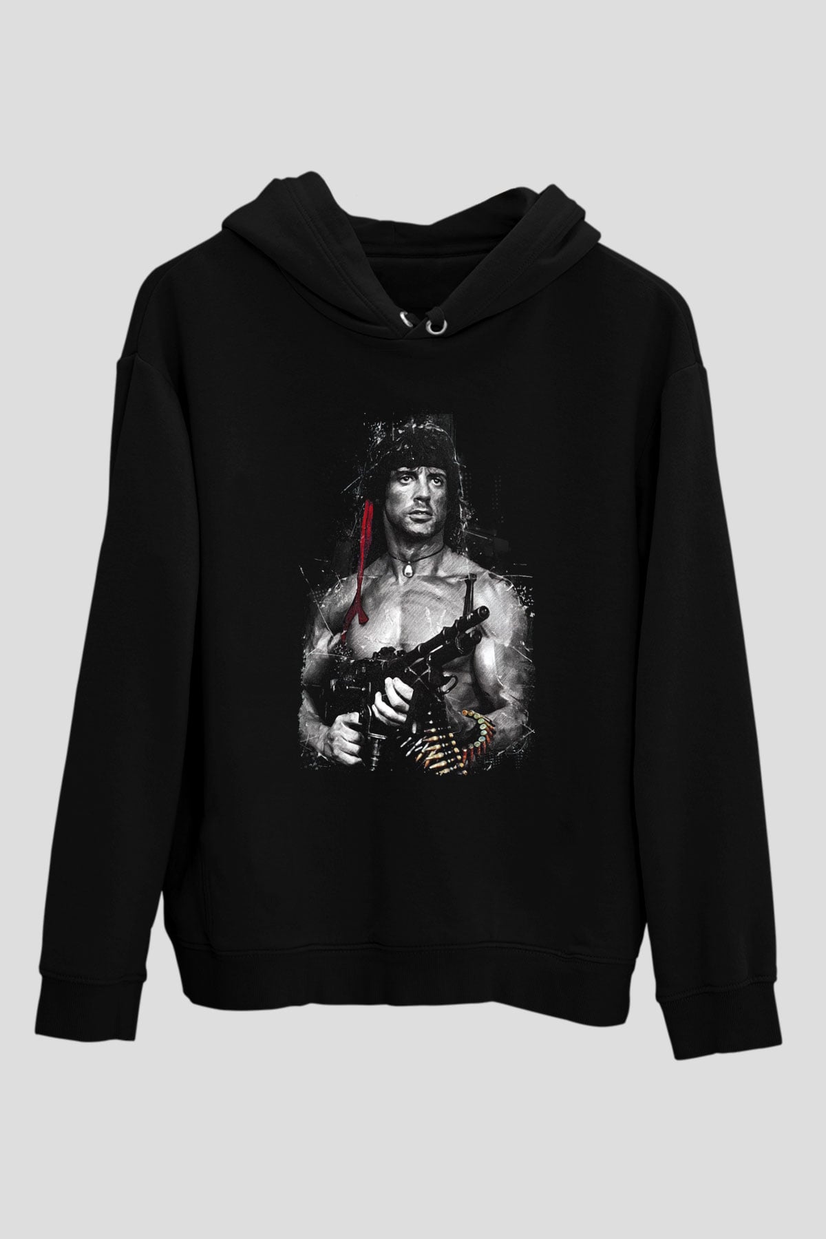 Rambo Siyah Unisex Hoodie