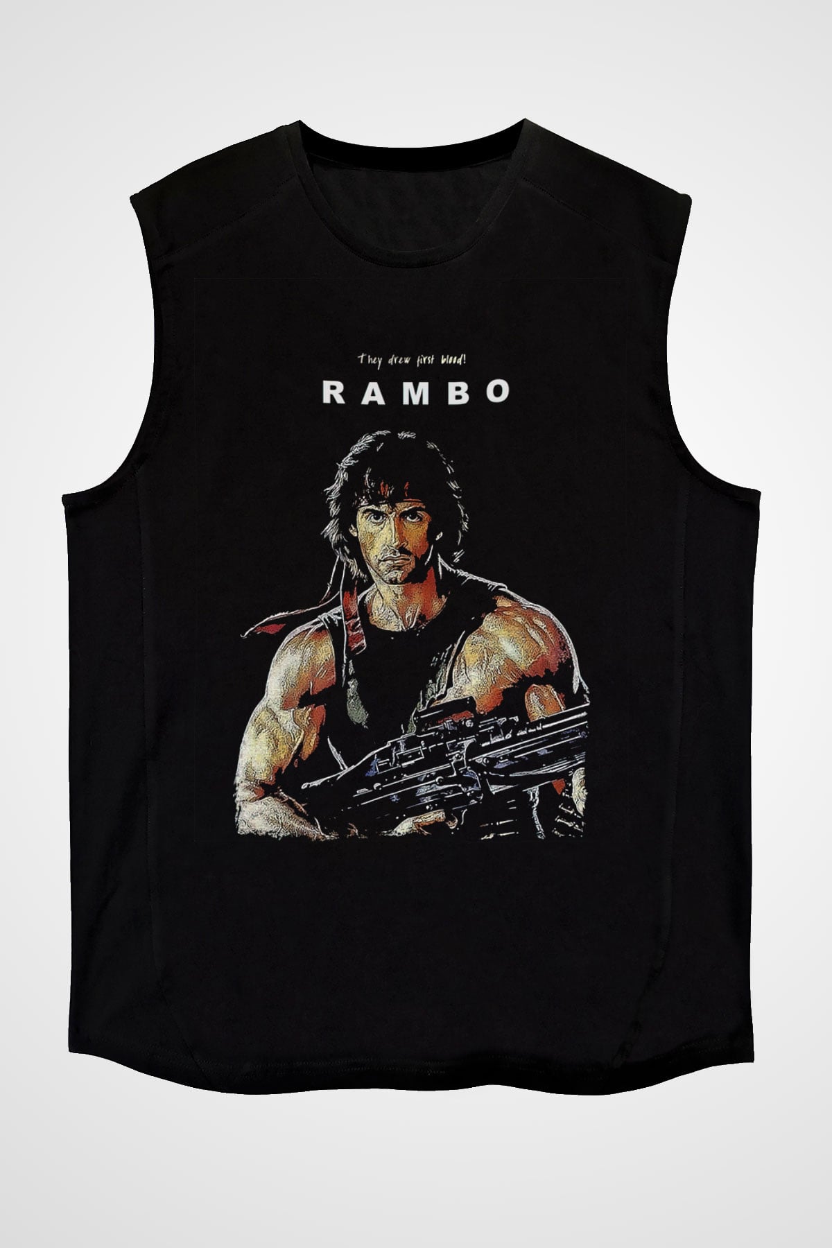 Rambo Siyah Unisex Kolsuz Tişört