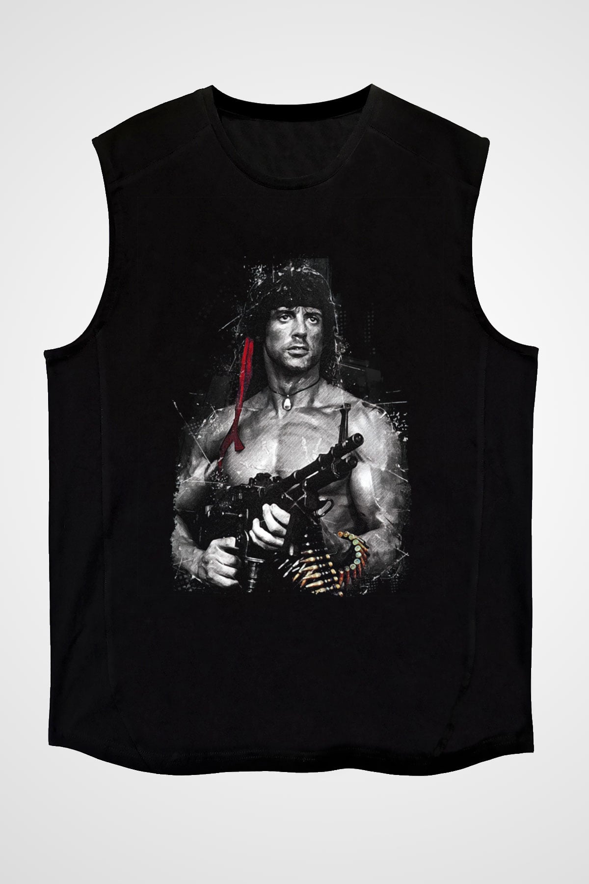 Rambo Siyah Unisex Kolsuz Tişört
