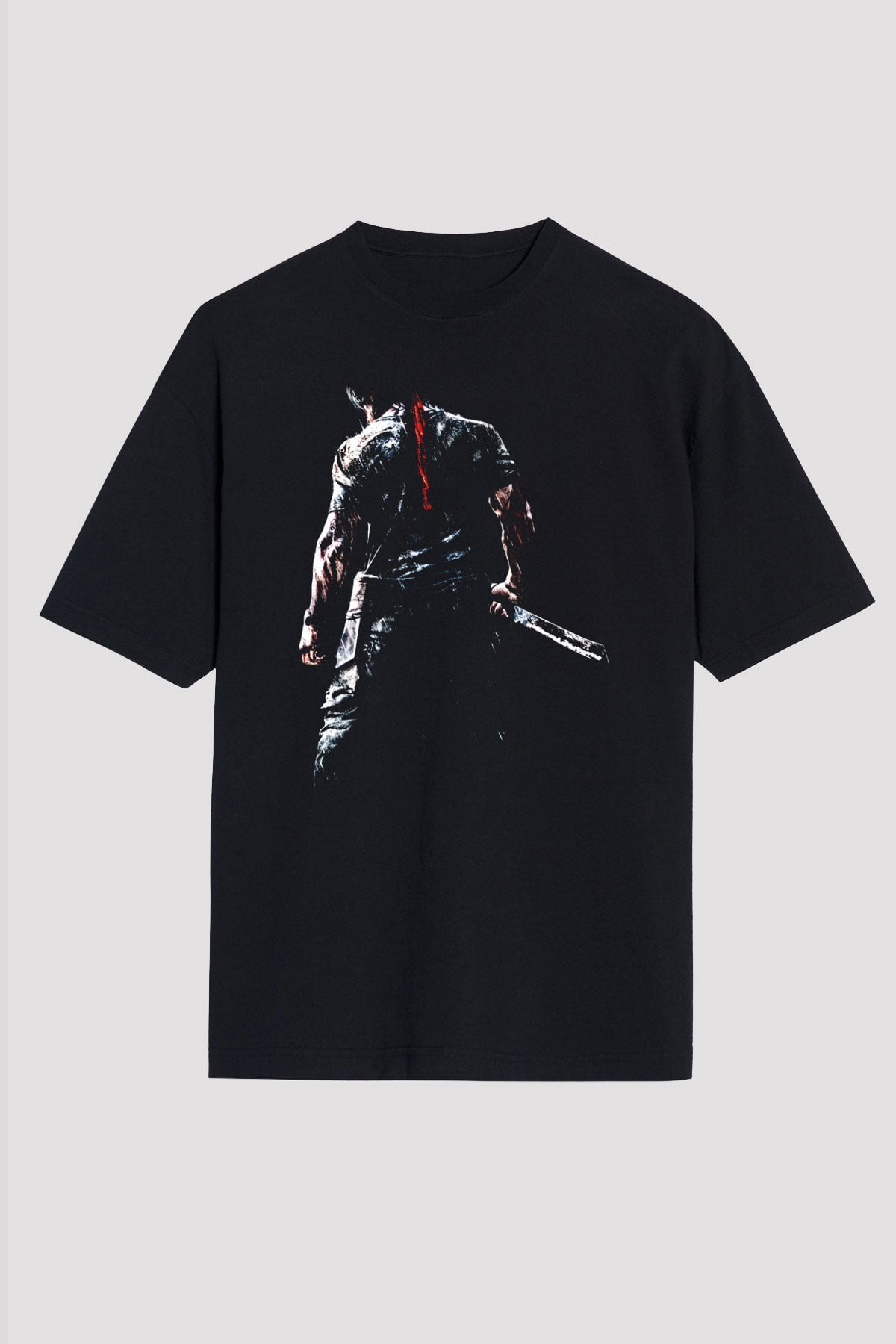 Rambo Siyah Unisex Oversize Tişört T-Shirt