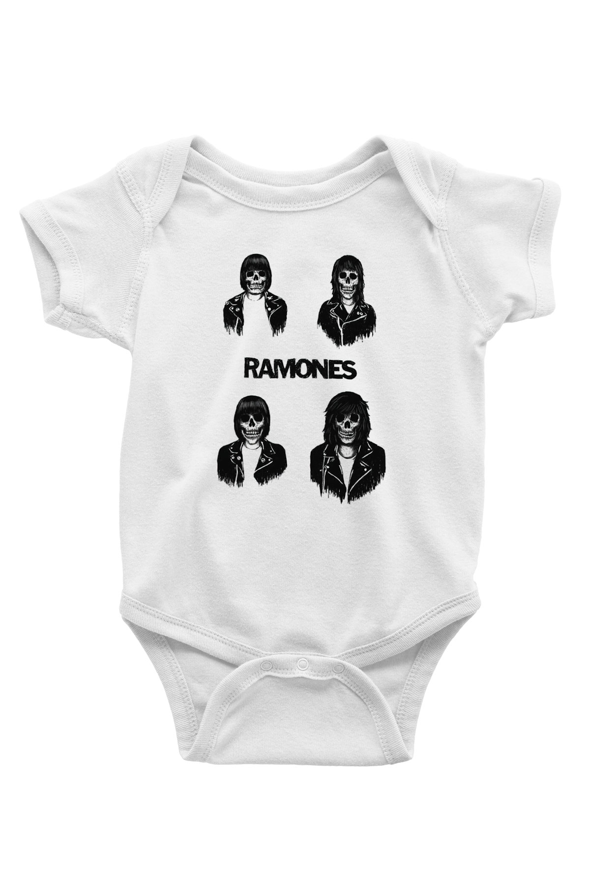 Ramones Baskılı Beyaz Unisex Bebek Body - Zıbın