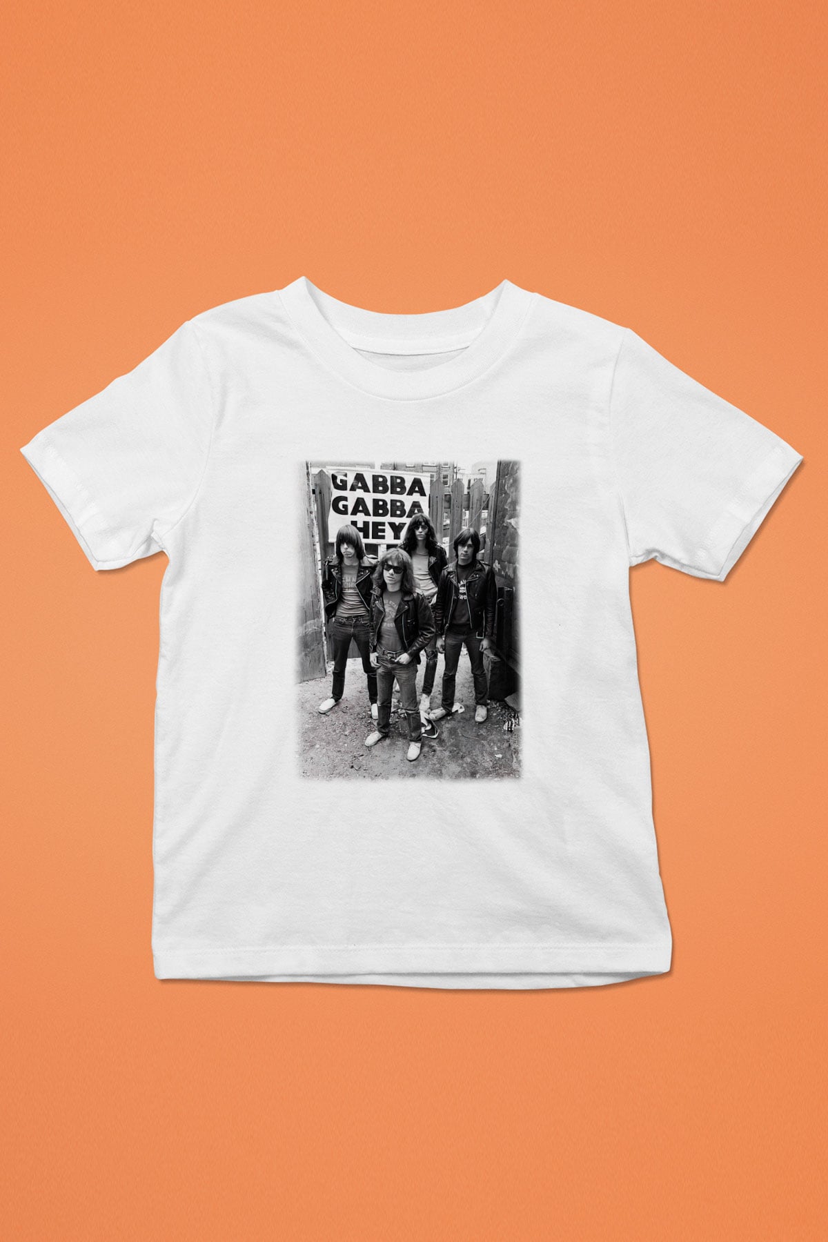 Ramones Baskılı Beyaz Unisex Çocuk Tişört