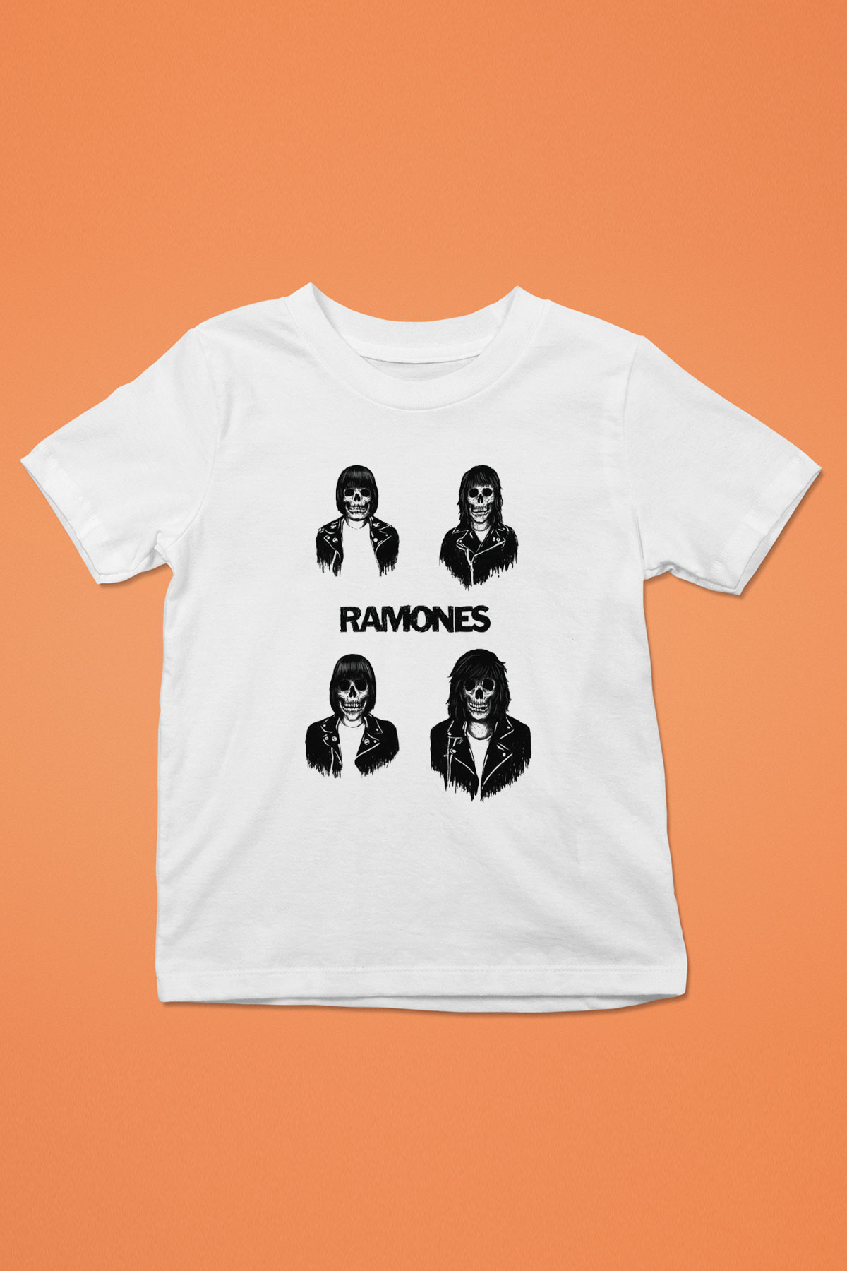 Ramones Baskılı Beyaz Unisex Çocuk Tişört