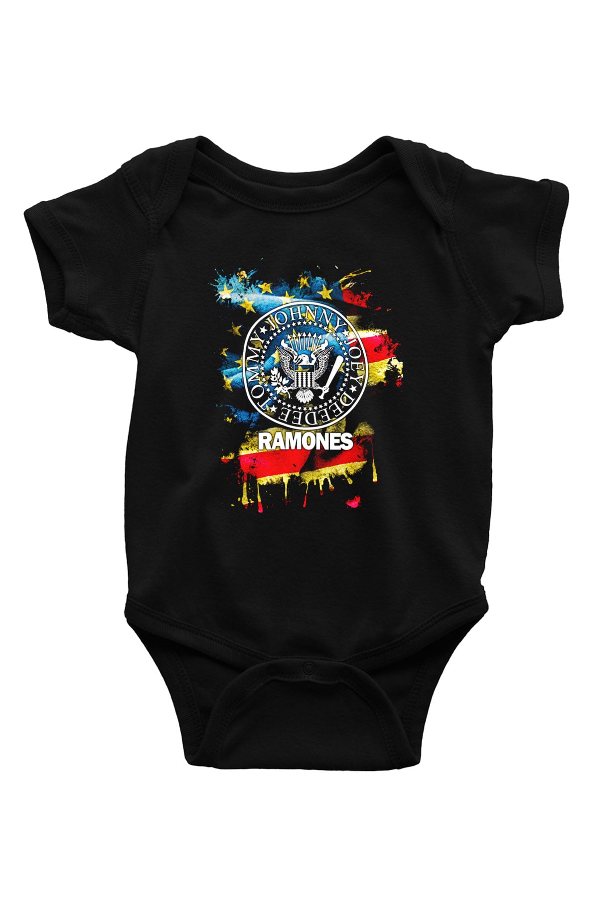 Ramones Baskılı Siyah Bebek Body - Zıbın