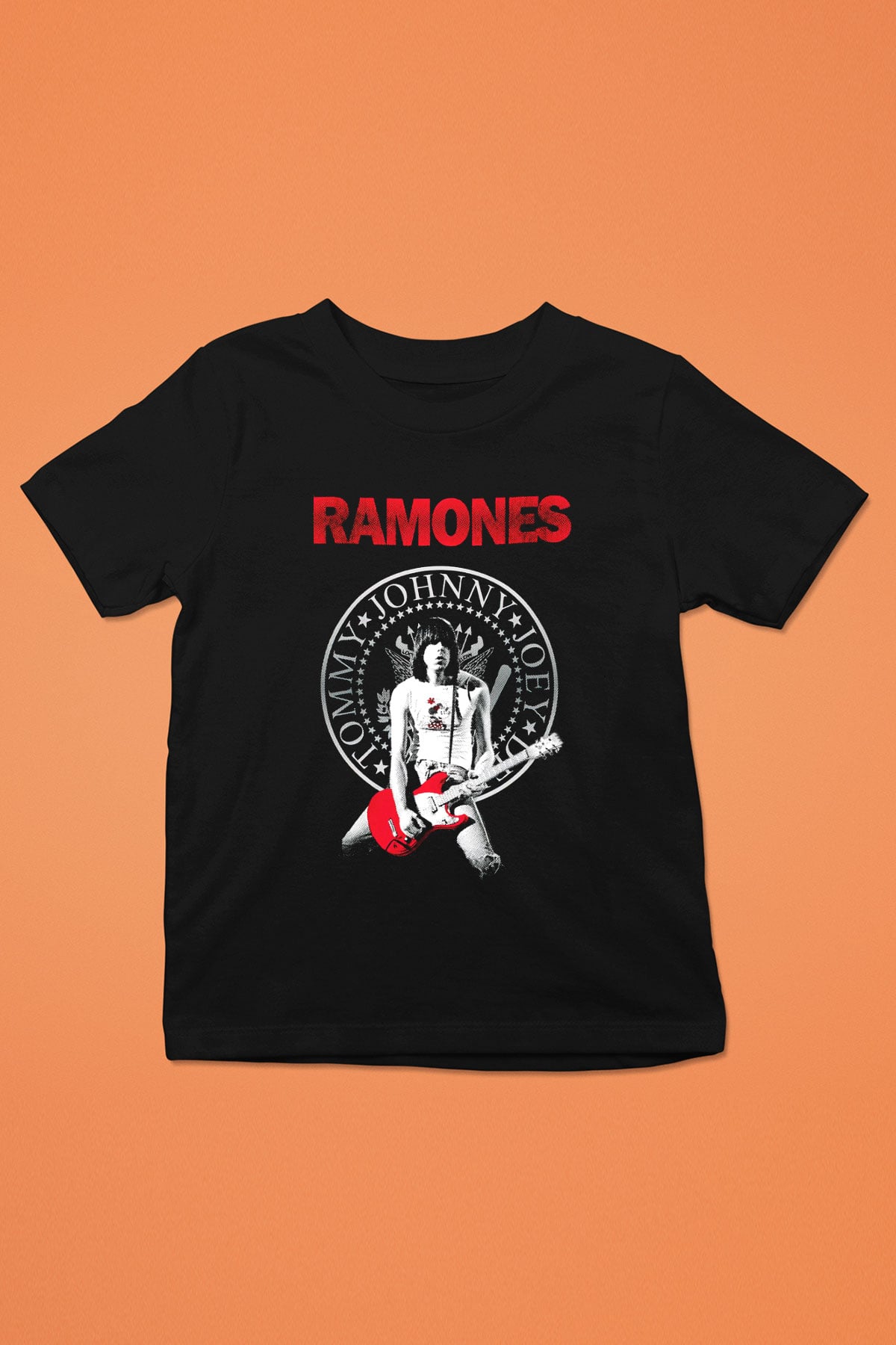 Ramones Baskılı Siyah Unisex Çocuk Tişört