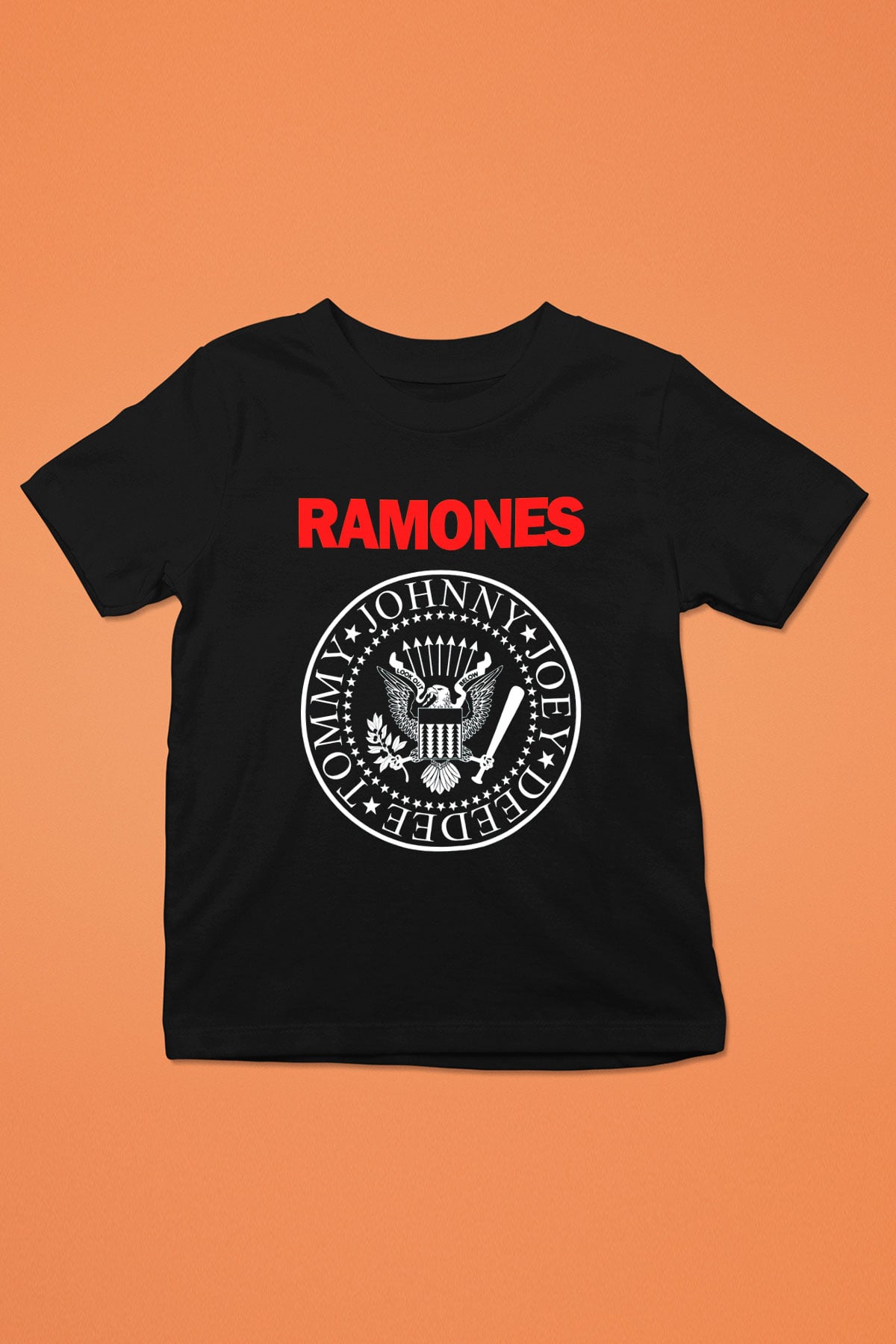 Ramones Baskılı Siyah Unisex Çocuk Tişört