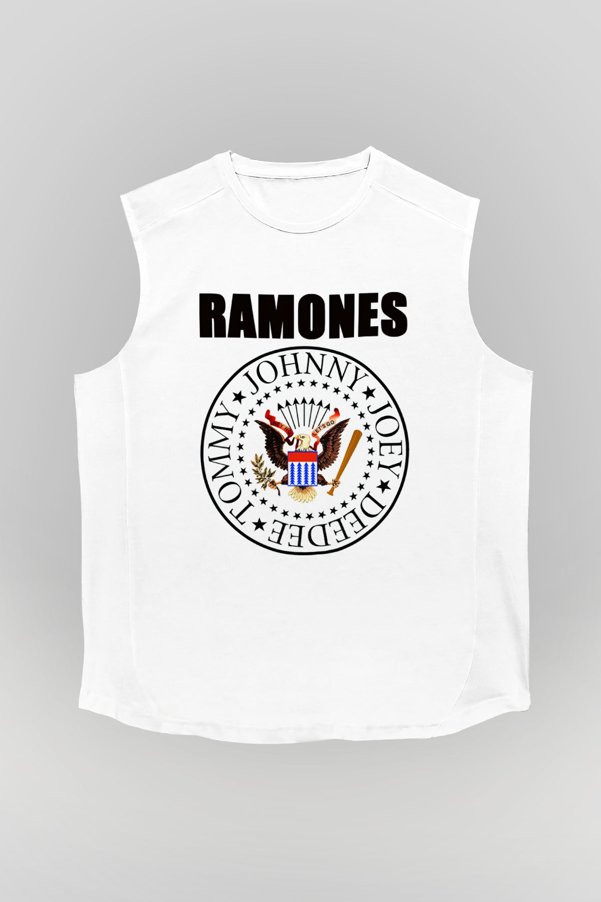 Ramones Beyaz Unisex Kolsuz Tişört