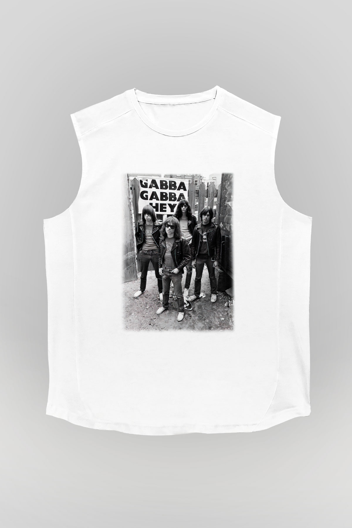 Ramones Beyaz Unisex Kolsuz Tişört