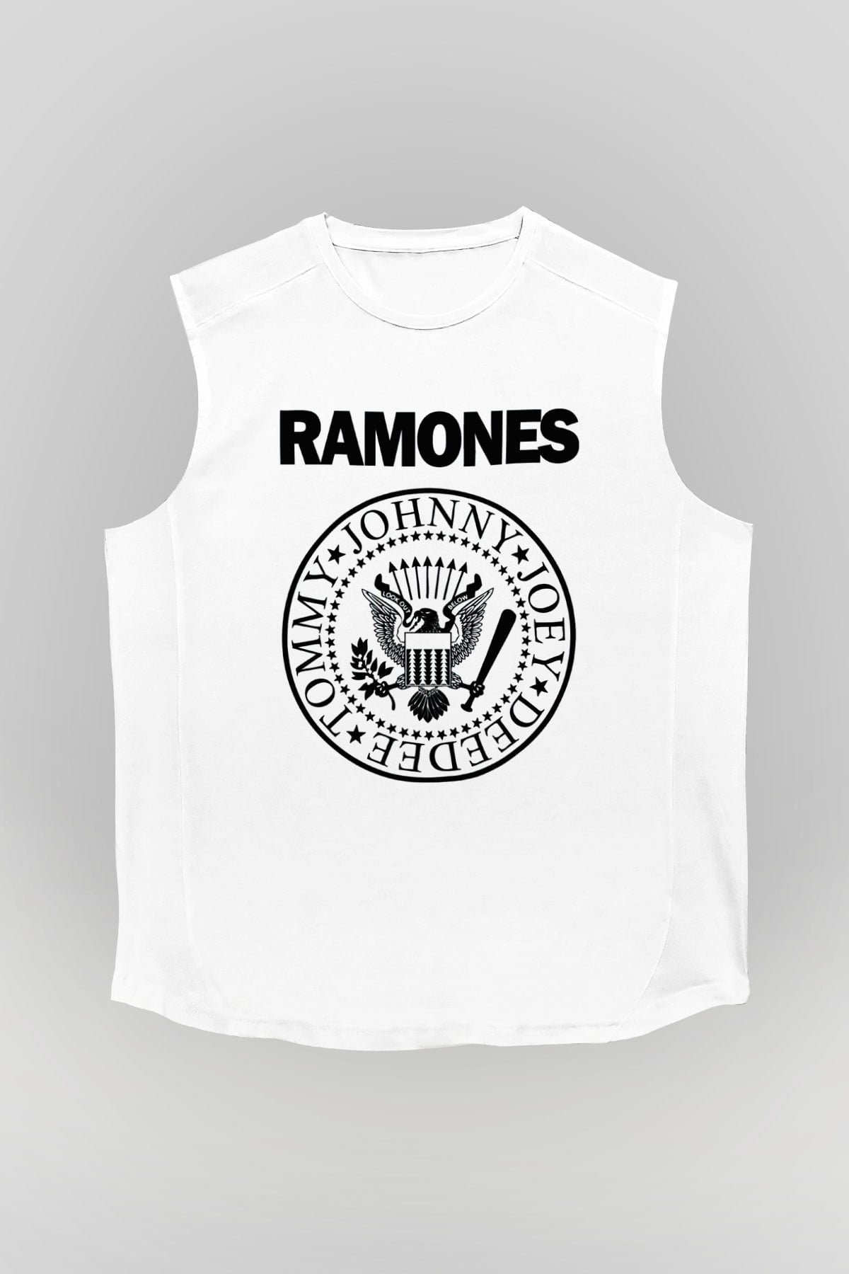 Ramones Beyaz Unisex Kolsuz Tişört