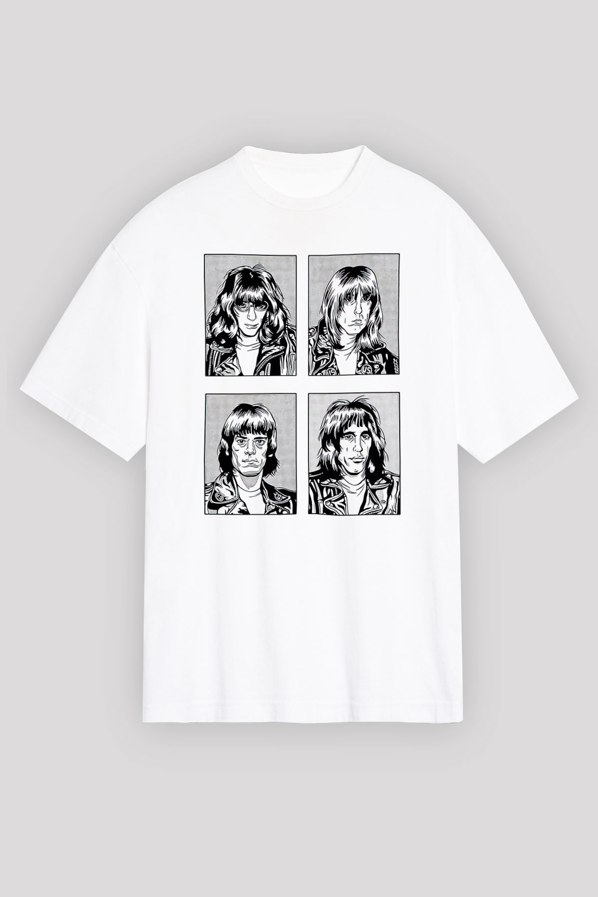 Ramones Beyaz Unisex Tişört T-Shirt - TişörtFabrikası