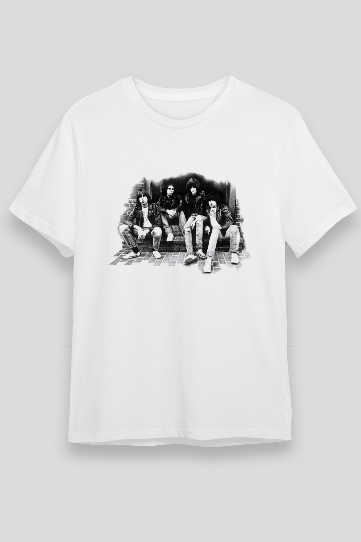 Ramones Beyaz Unisex Tişört T-Shirt - TişörtFabrikası