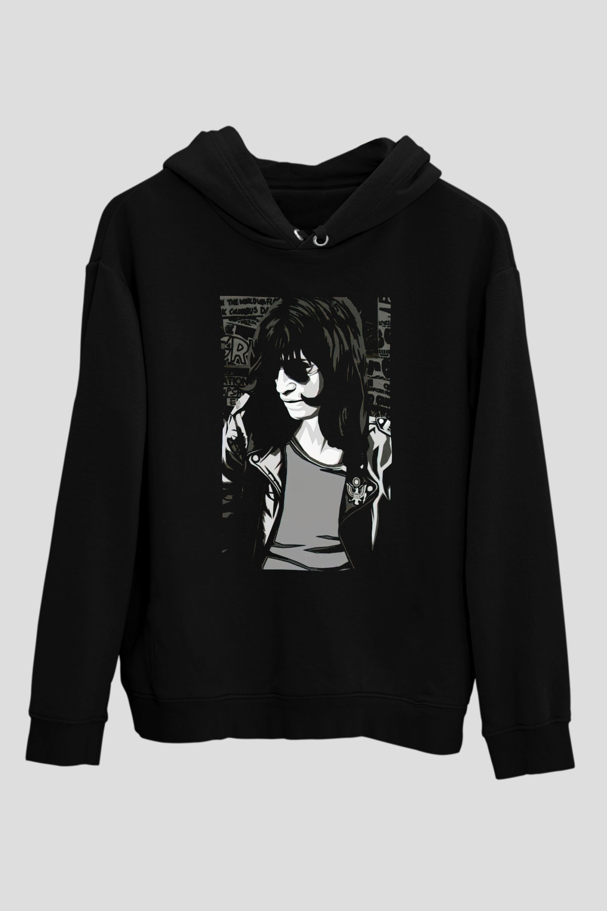 Ramones Siyah Unisex Kapüşonlu Sweatshirt