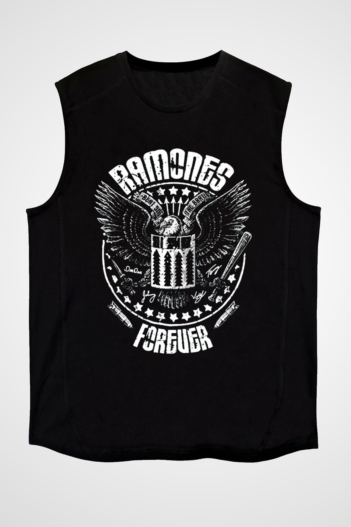 Ramones Siyah Unisex Kolsuz Tişört