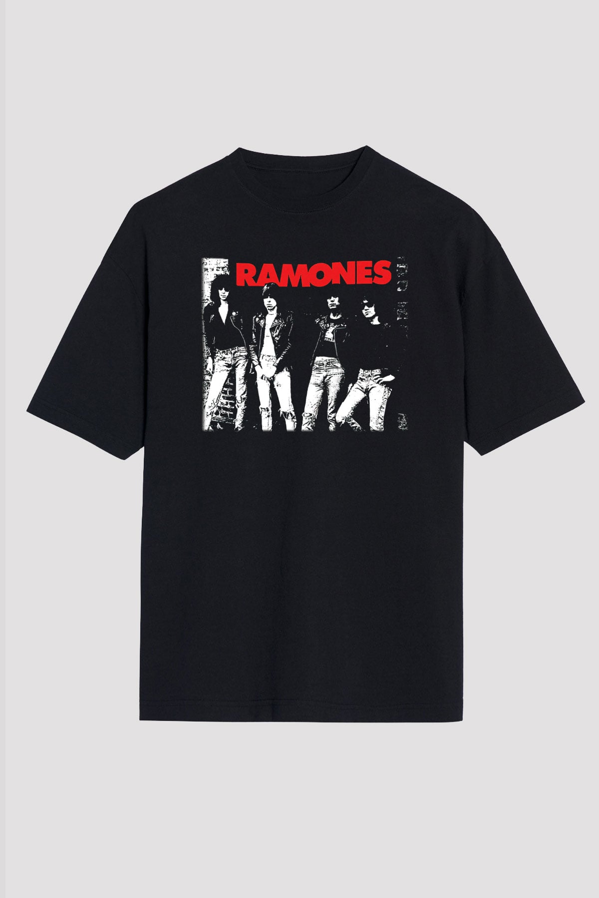 Ramones Siyah Unisex Oversize Tişört T-Shirt