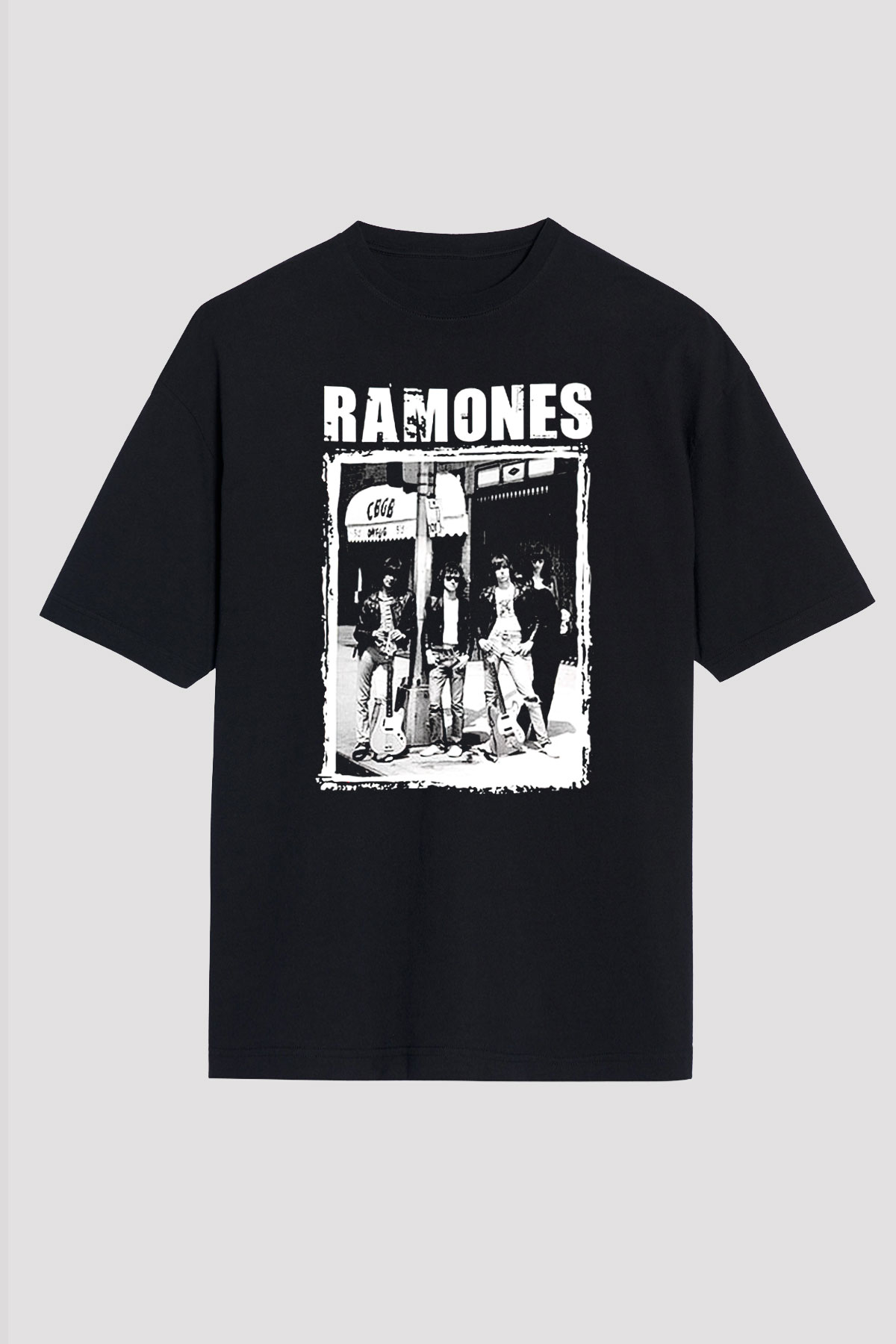 Ramones Siyah Unisex Oversize Tişört T-Shirt