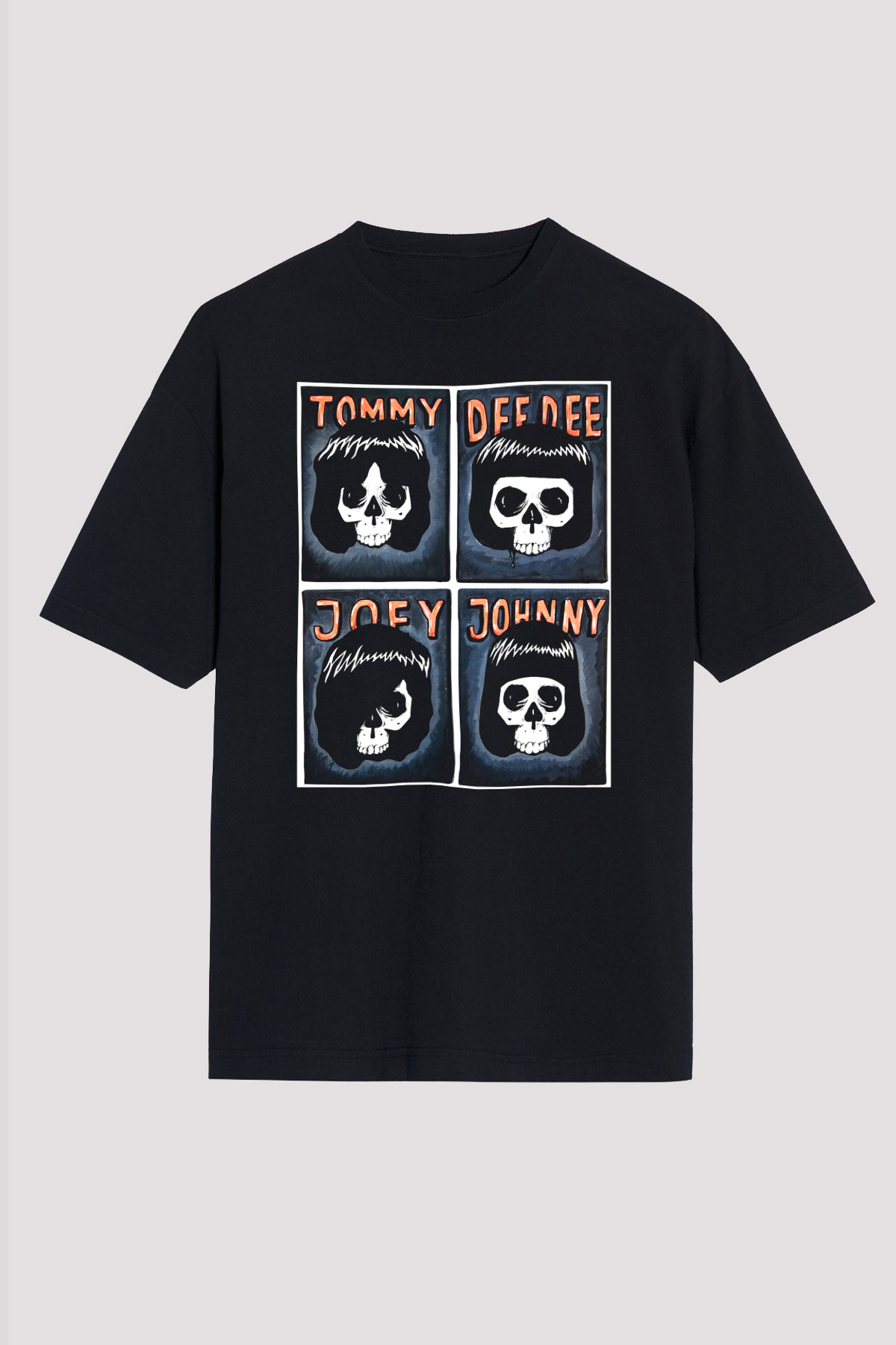 Ramones Siyah Unisex Oversize Tişört T-Shirt