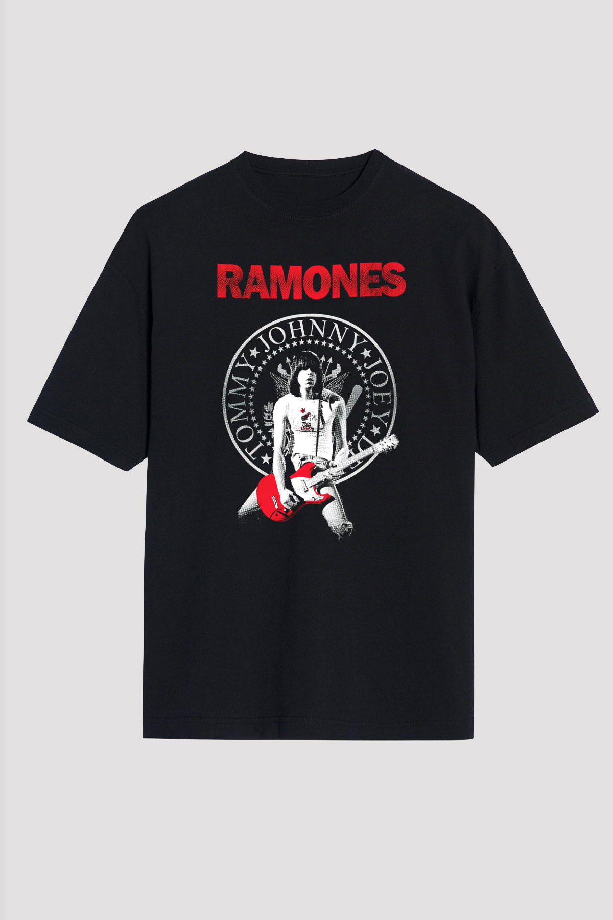 Ramones Siyah Unisex Oversize Tişört T-Shirt