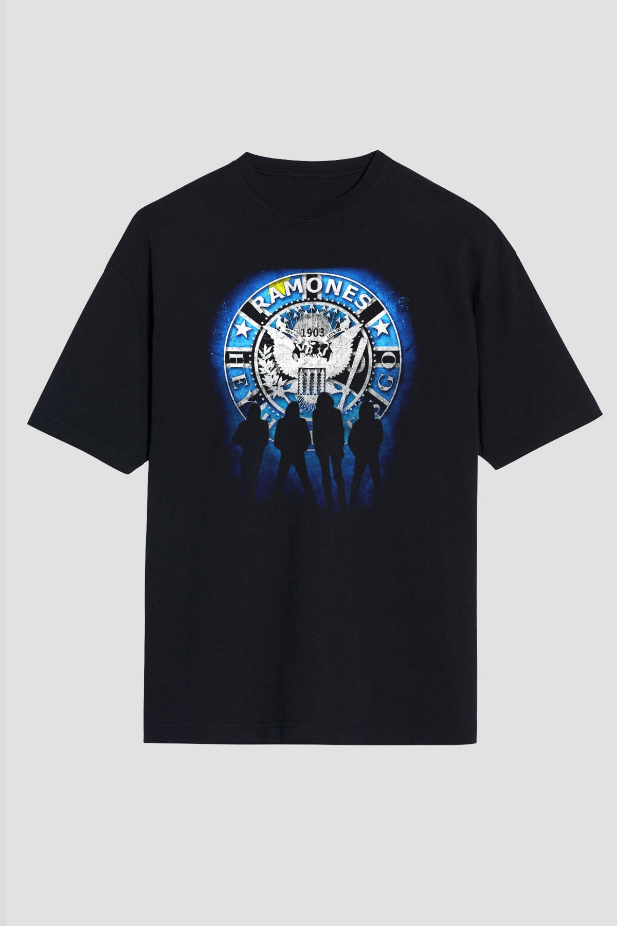 Ramones Siyah Unisex Oversize Tişört T-Shirt
