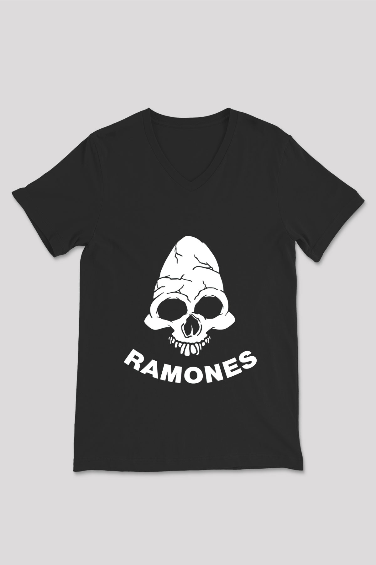 Ramones Siyah Unisex V Yaka Tişört