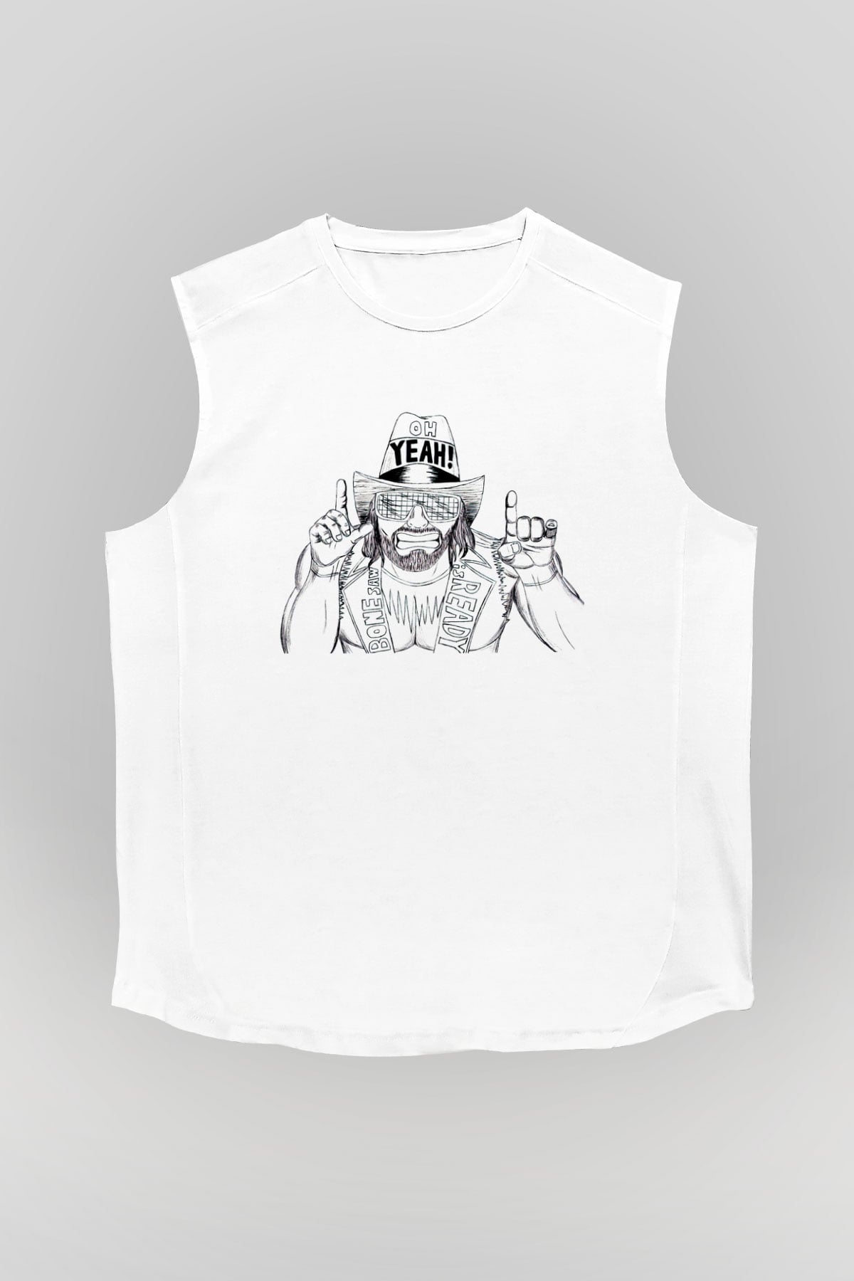 Randy Savage Beyaz Unisex  Kolsuz Tişört