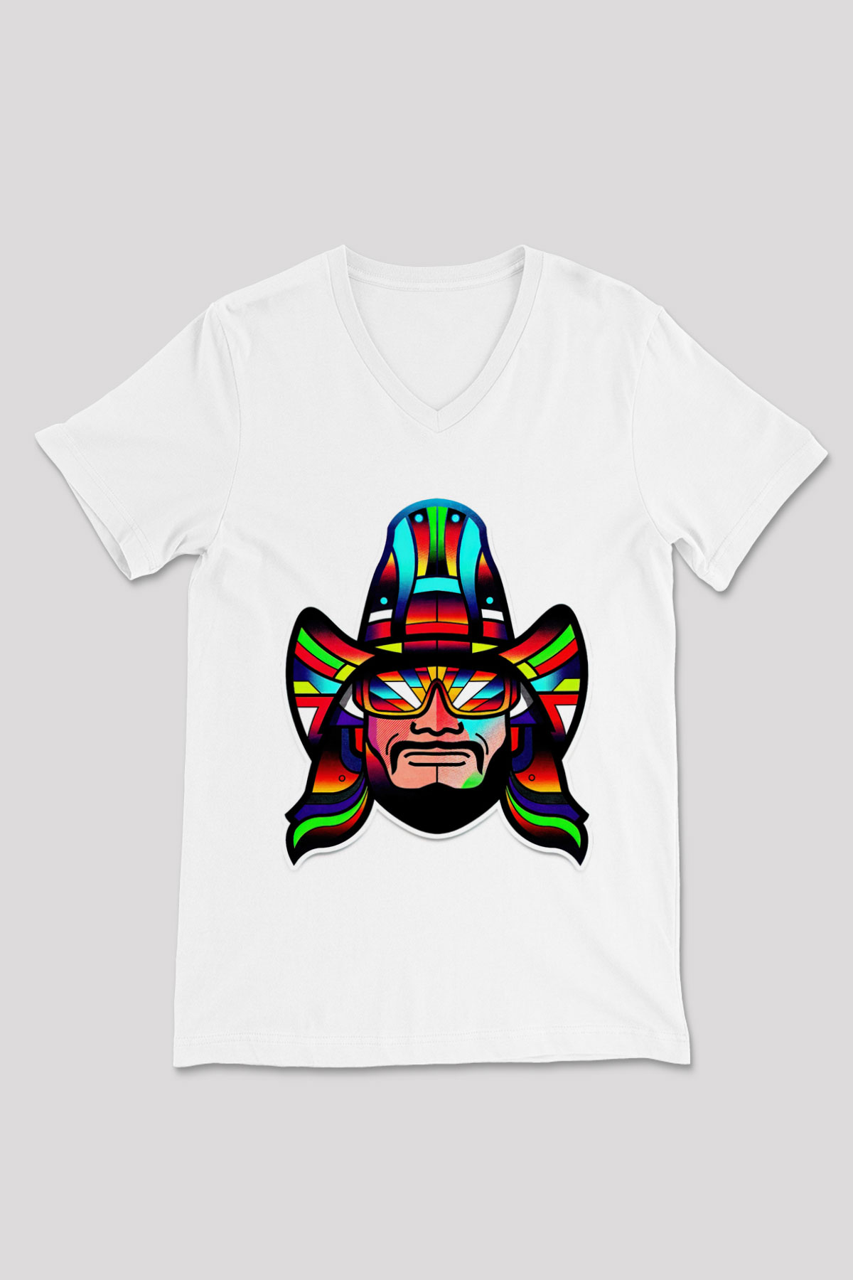 Randy Savage Beyaz Unisex  V Yaka Tişört
