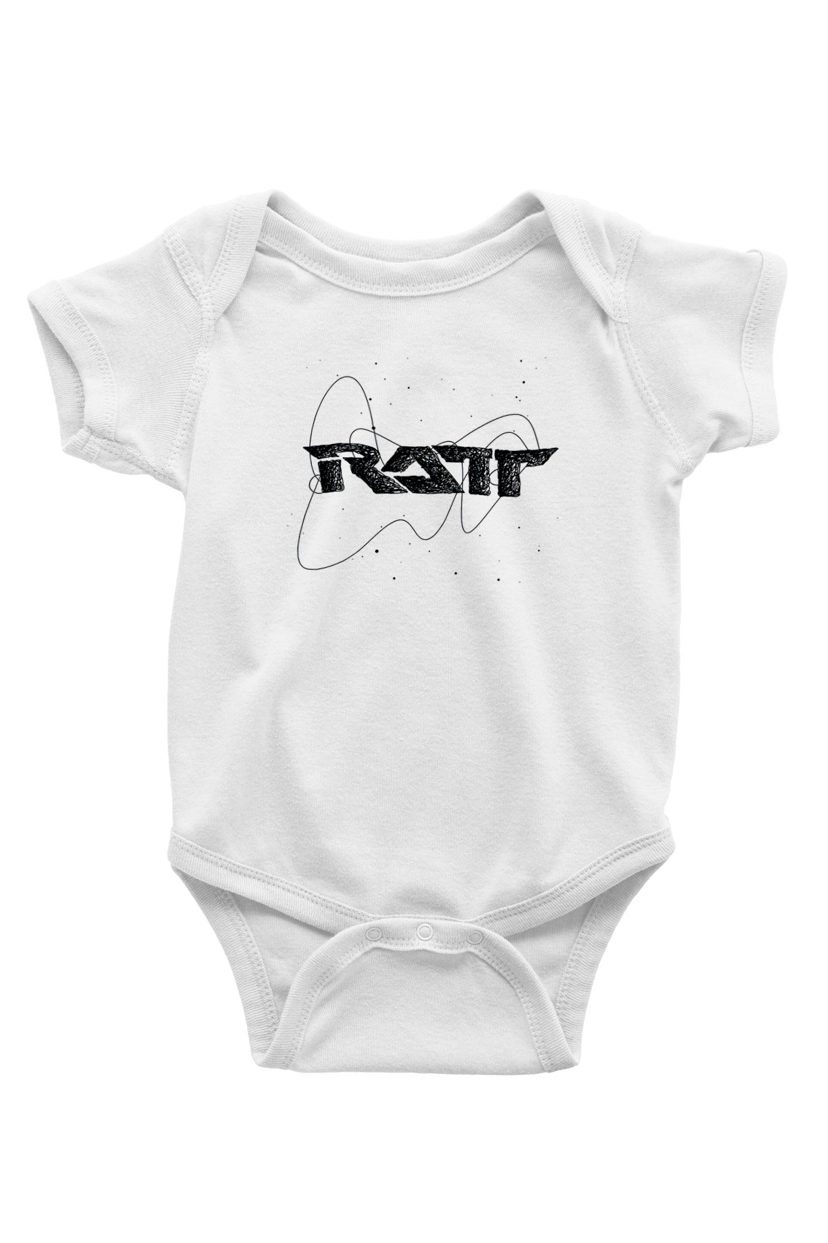 Ratt Baskılı Beyaz Unisex Bebek Body - Zıbın