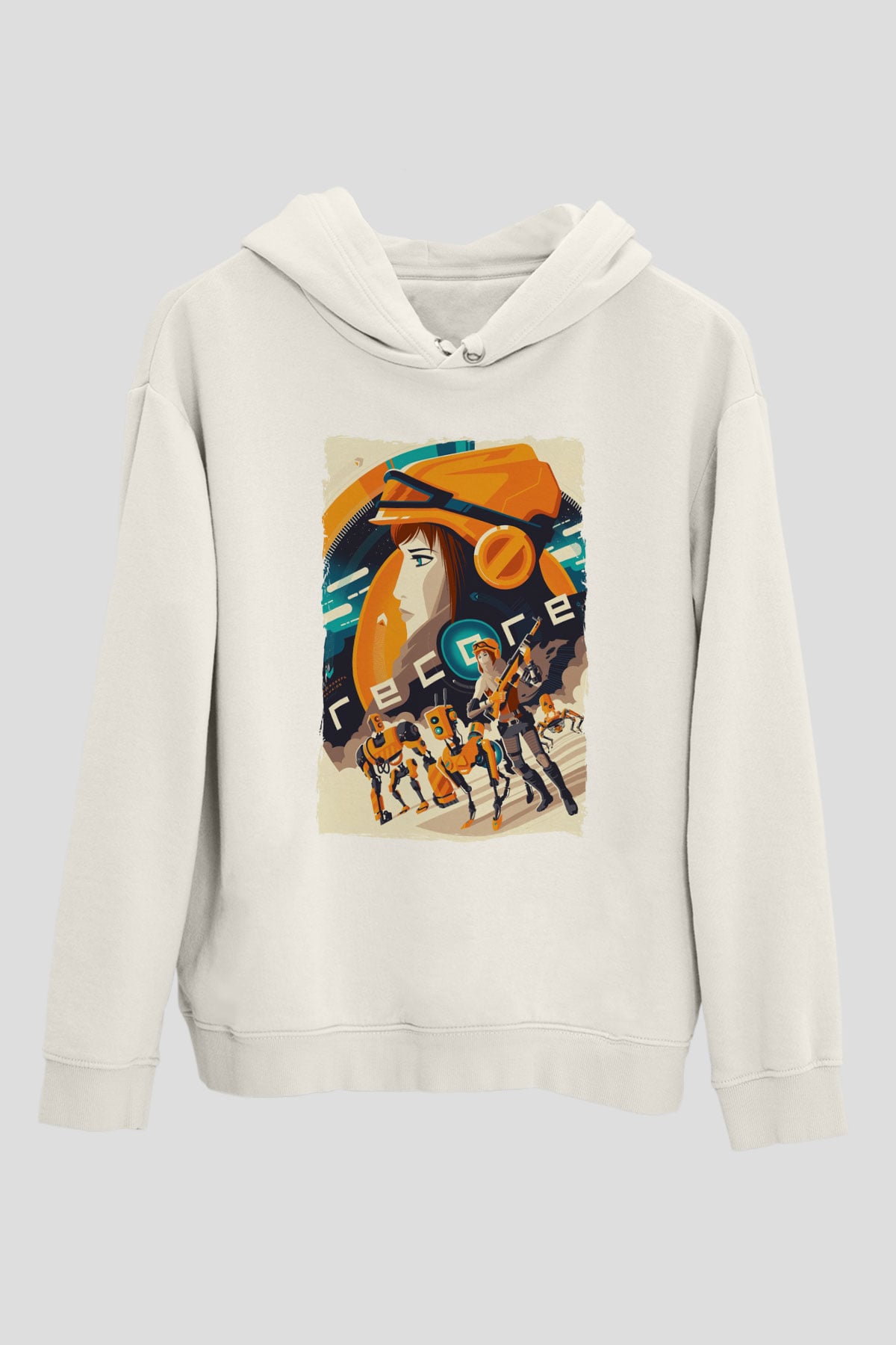 ReCore Beyaz Unisex Hoodie