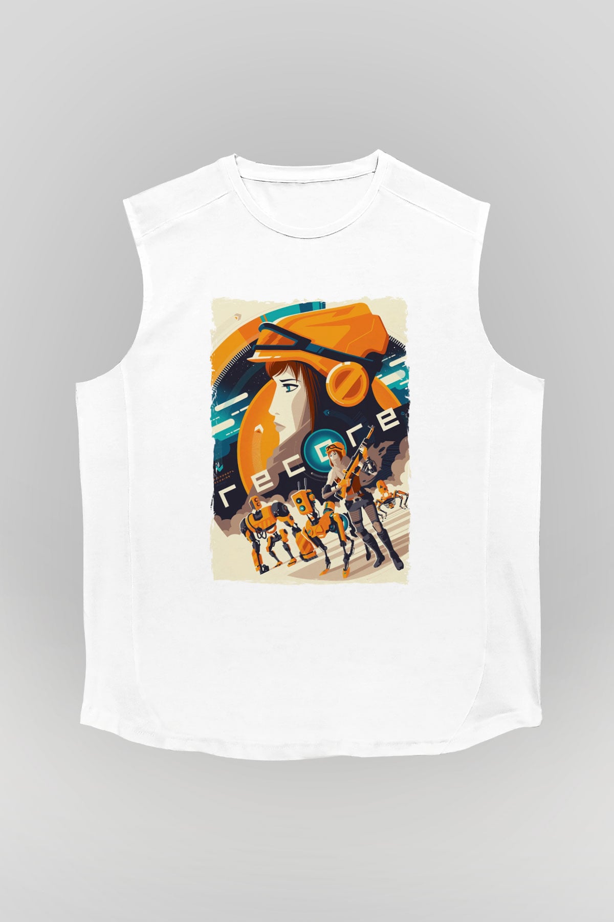 ReCore Beyaz Unisex Kolsuz Tişört