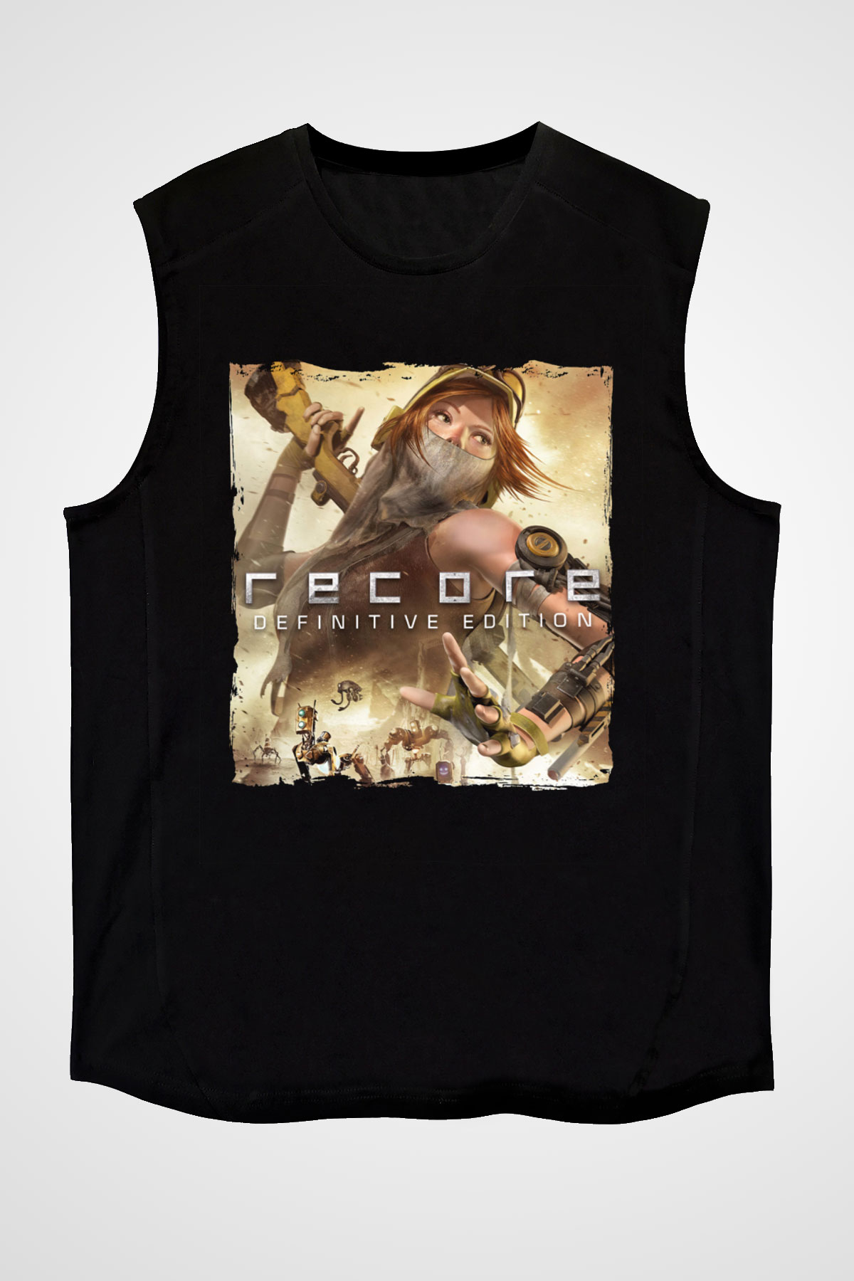ReCore Siyah Unisex Kolsuz Tişört