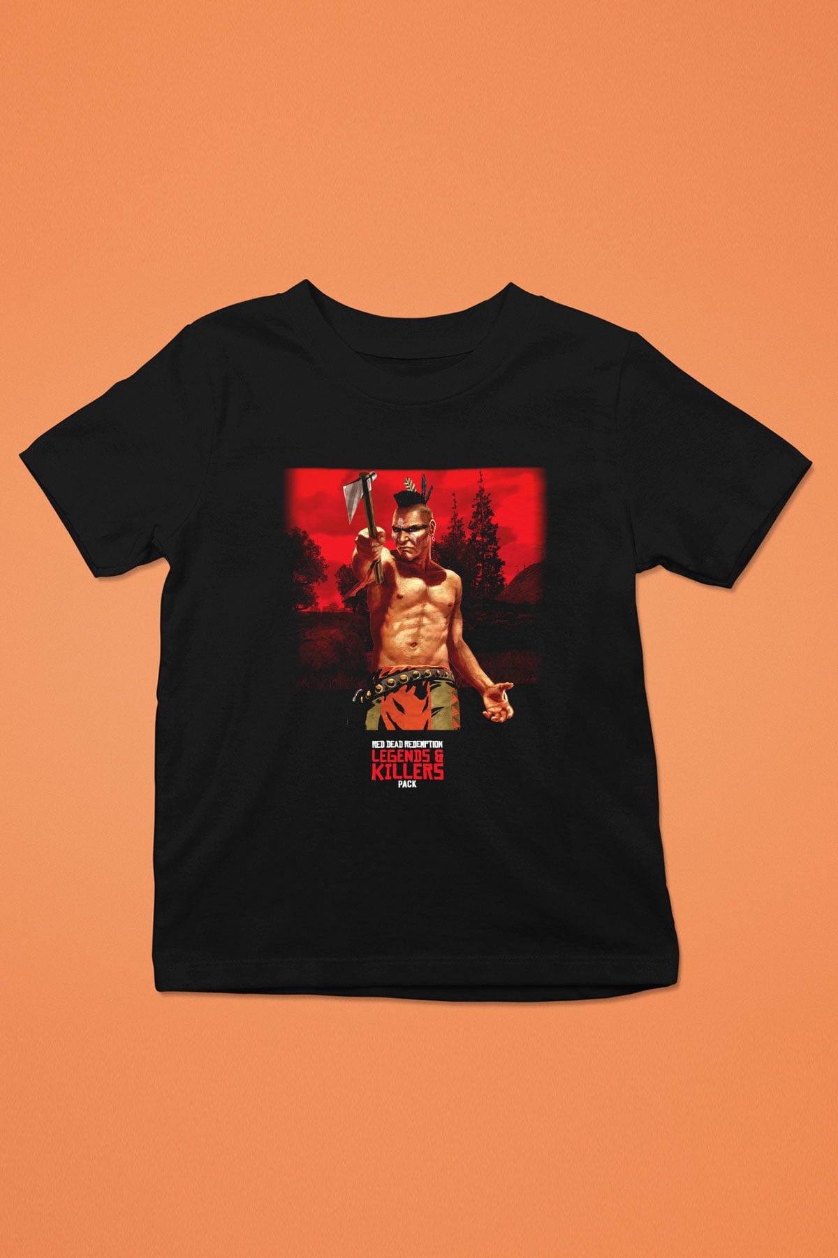 Red Dead Redemption Baskılı Siyah Unisex Çocuk Tişört