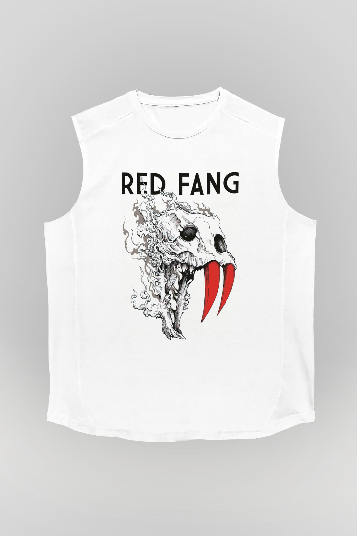 Red Fang Beyaz Unisex Kolsuz Tişört