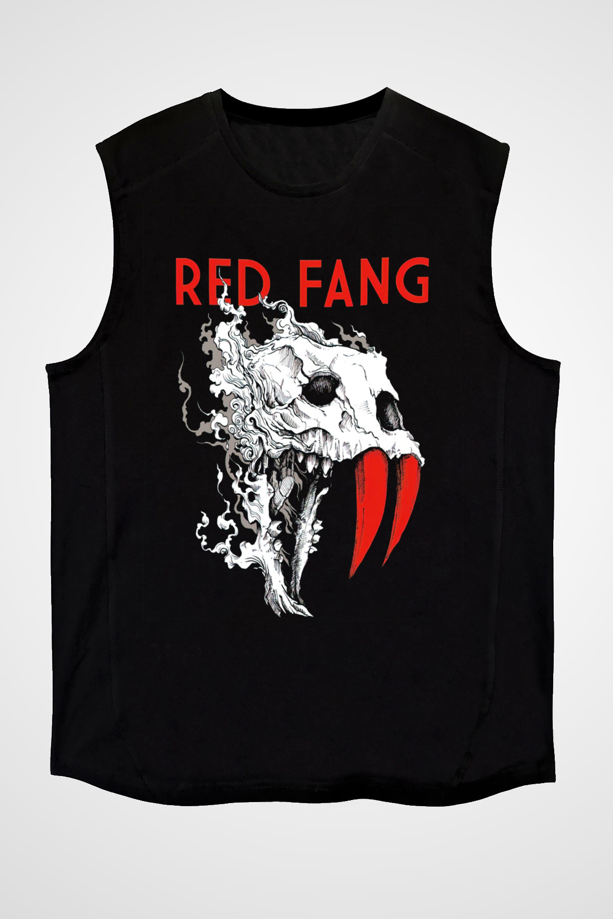 Red Fang Siyah Unisex Kolsuz Tişört