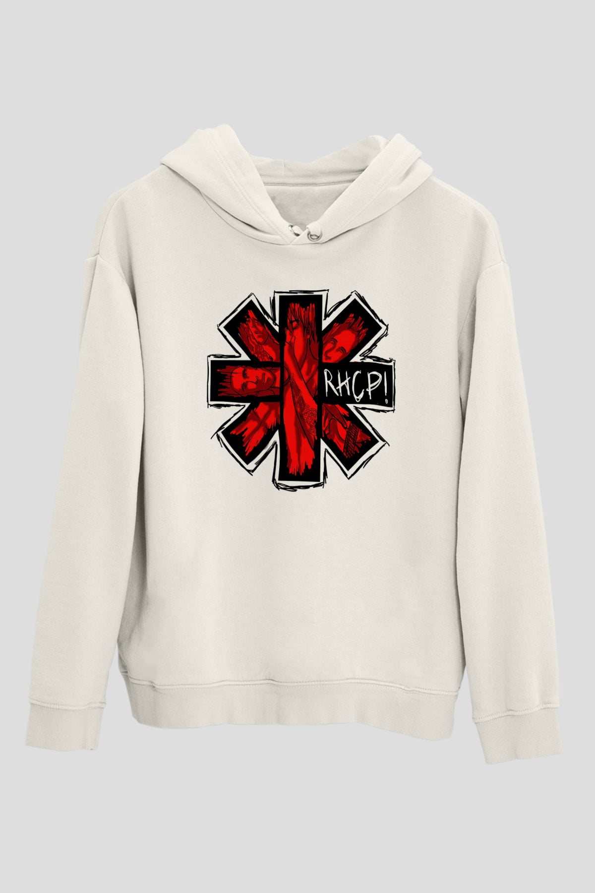 Red Hot Chili Peppers Beyaz Unisex Kapşonlu Sweatshirt