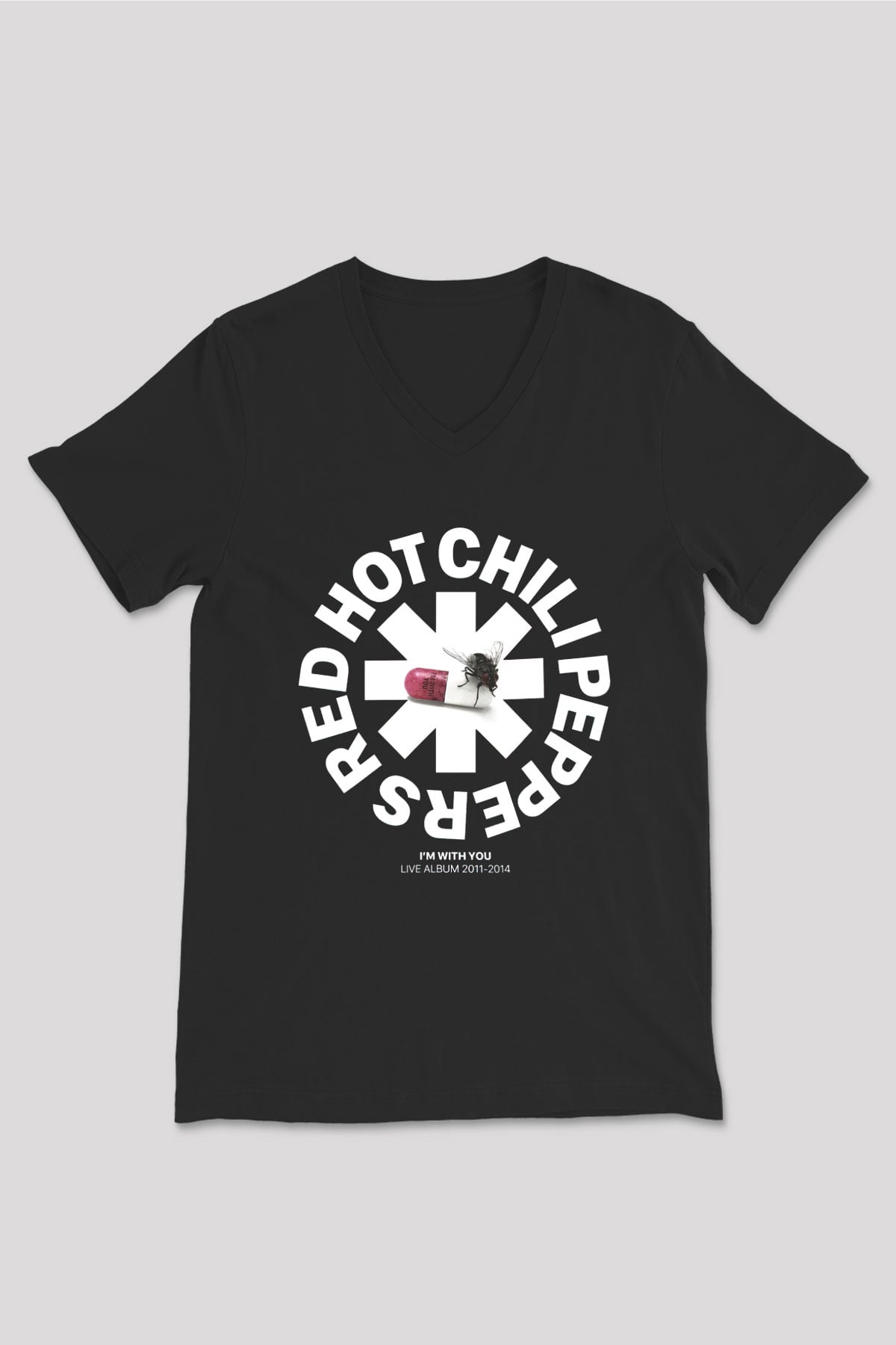 Red Hot Chili Peppers Siyah Unisex V Yaka Tişört T-Shirt