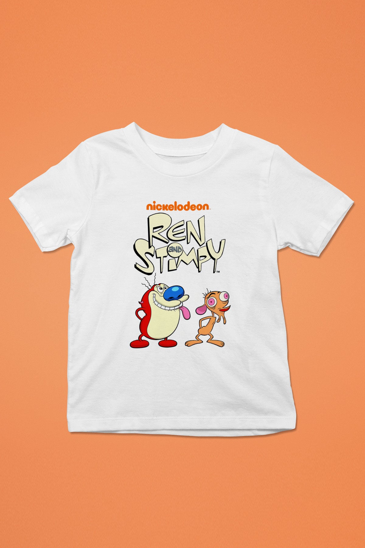 Ren and Stimpy Show Beyaz Unisex Çocuk Tişört
