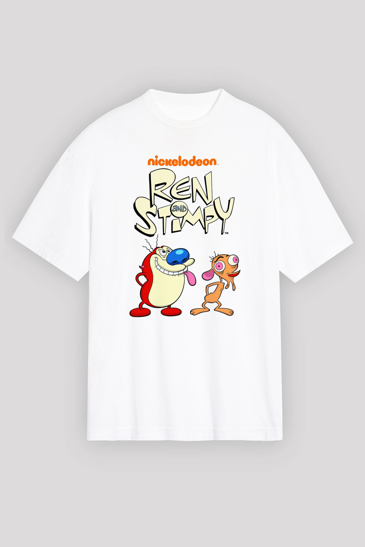 Ren and Stimpy Show Beyaz Unisex Tişört T-Shirt