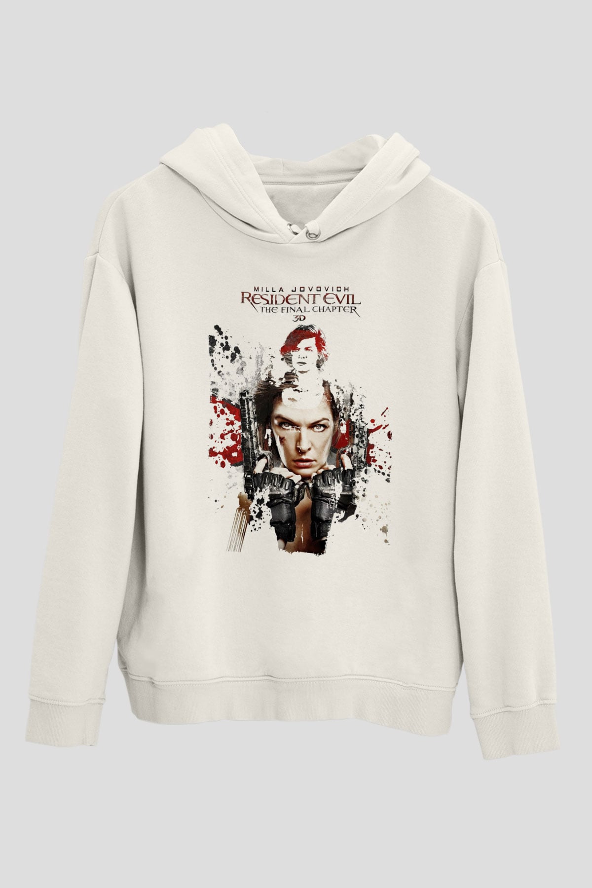 Resident Evil Beyaz Unisex Hoodie