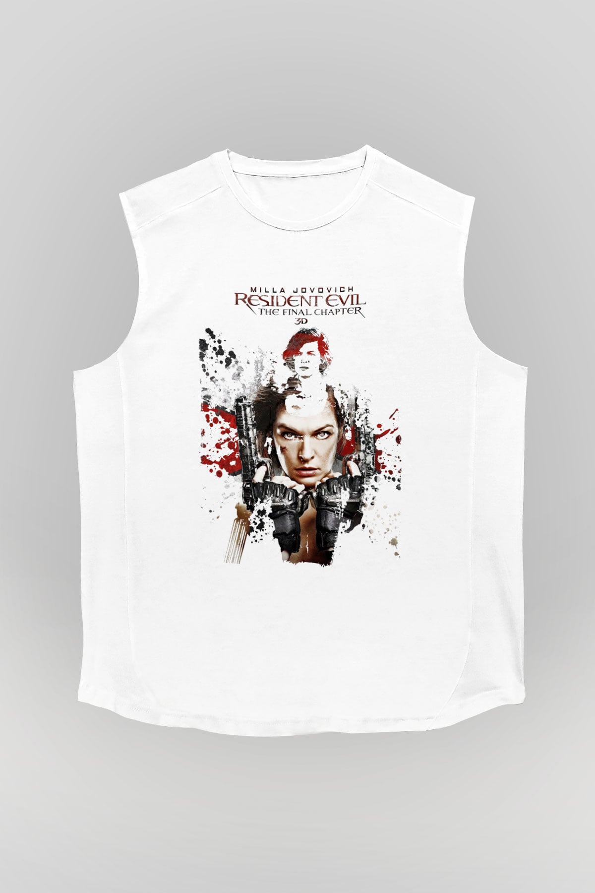 Resident Evil Beyaz Unisex Kolsuz Tişört